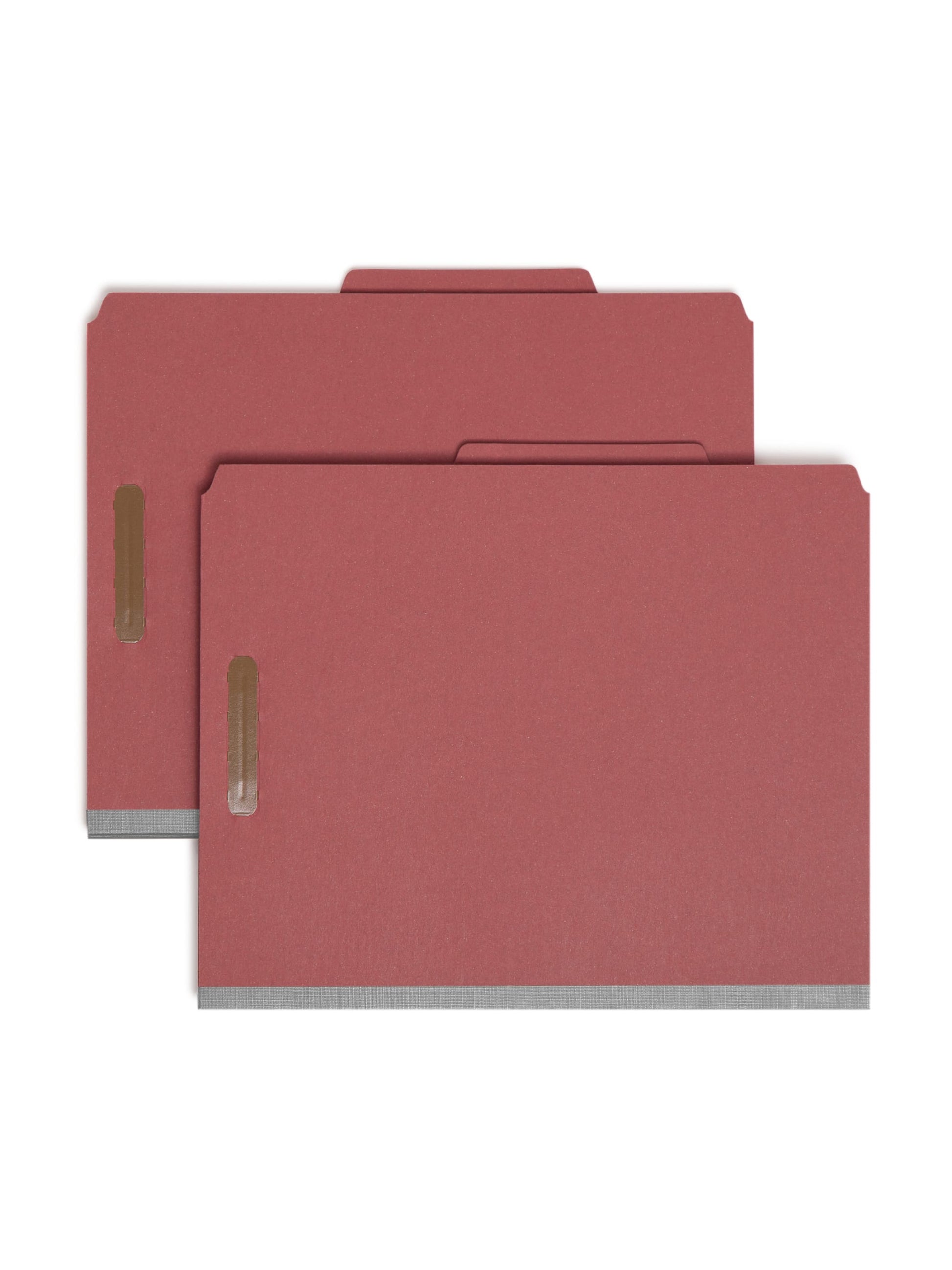 Pressboard Classification File Folders, 3 Dividers, 3 inch Expansion, Red Color, Letter Size, Set of 10, 30086486140998