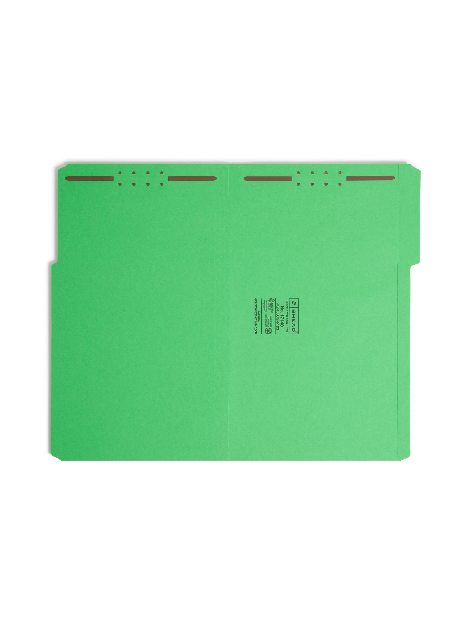 Reinforced Tab Fastener File Folders, 1/3-Cut Tab, 2 FastenersReinforced Tab Fastener File Folders, 1/3 Cut, Green, Legal, Green, Legal Size, Set of 50, 086486171403