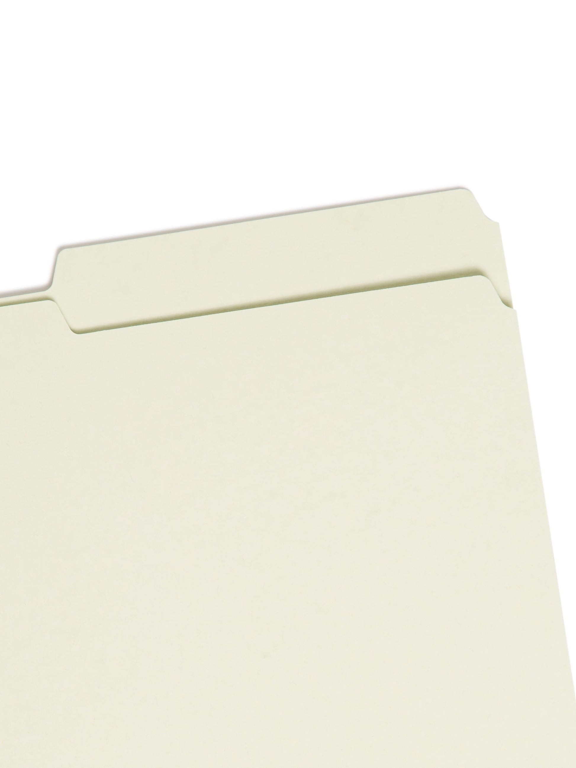 SafeSHIELD® Pressboard Fastener File Folders, 2 inch Expansion, 2/5-Cut Right Tab, Gray/Green Color, Legal Size, 