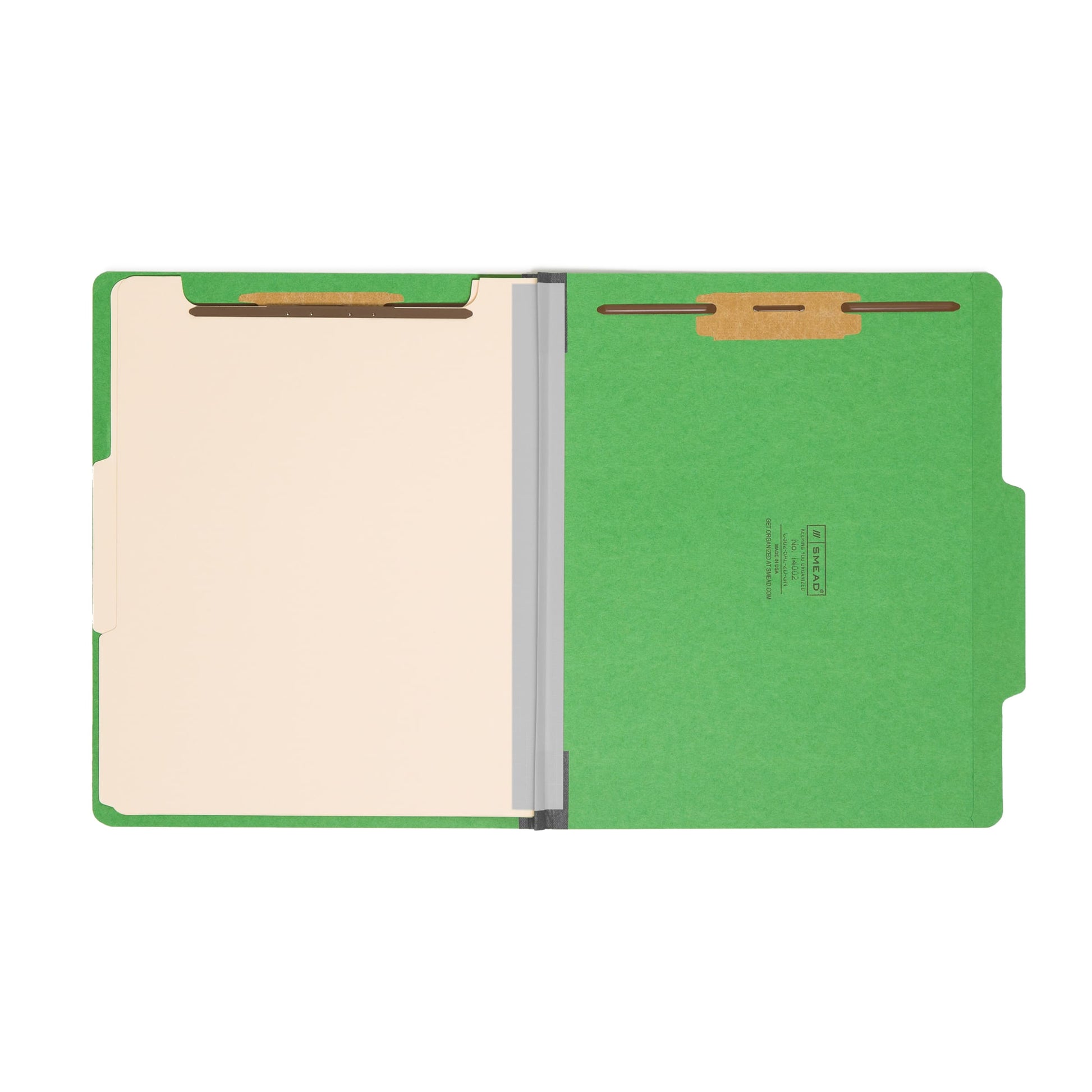 Classification File Folders, 2 Dividers, 2 inch Expansion, Green Color, Letter Size, Set of 10, 30086486140028