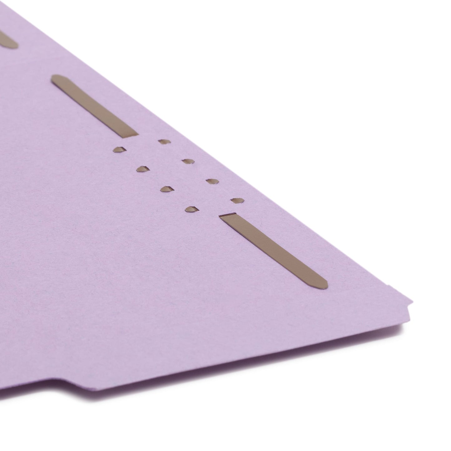 Reinforced Tab Fastener File Folders, 1/3-Cut Tab, 2 Fasteners, Lavender Color, Letter Size, Set of 50, 086486124409