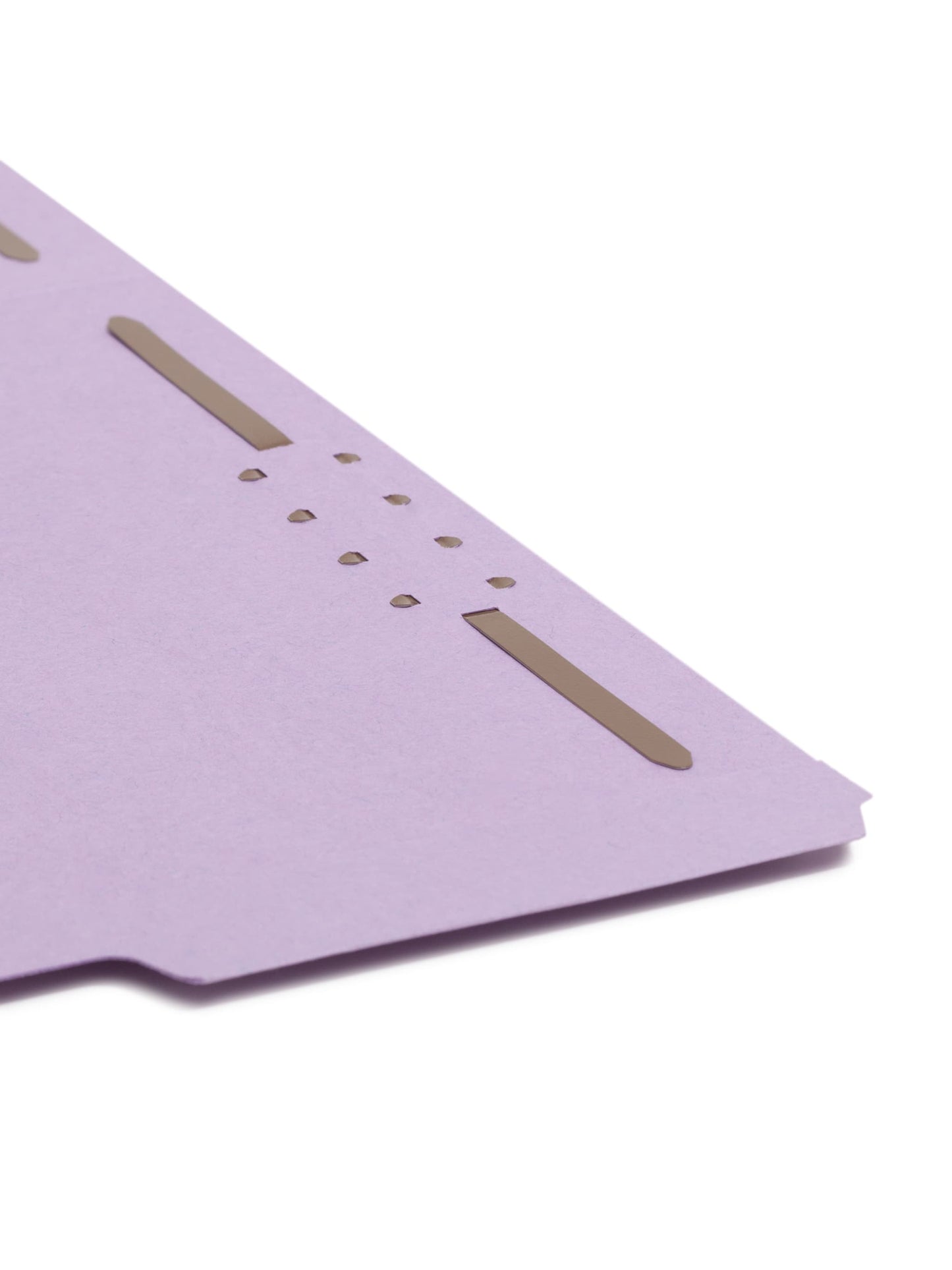 Reinforced Tab Fastener File Folders, 1/3-Cut Tab, 2 Fasteners, Lavender Color, Letter Size, Set of 50, 086486124409