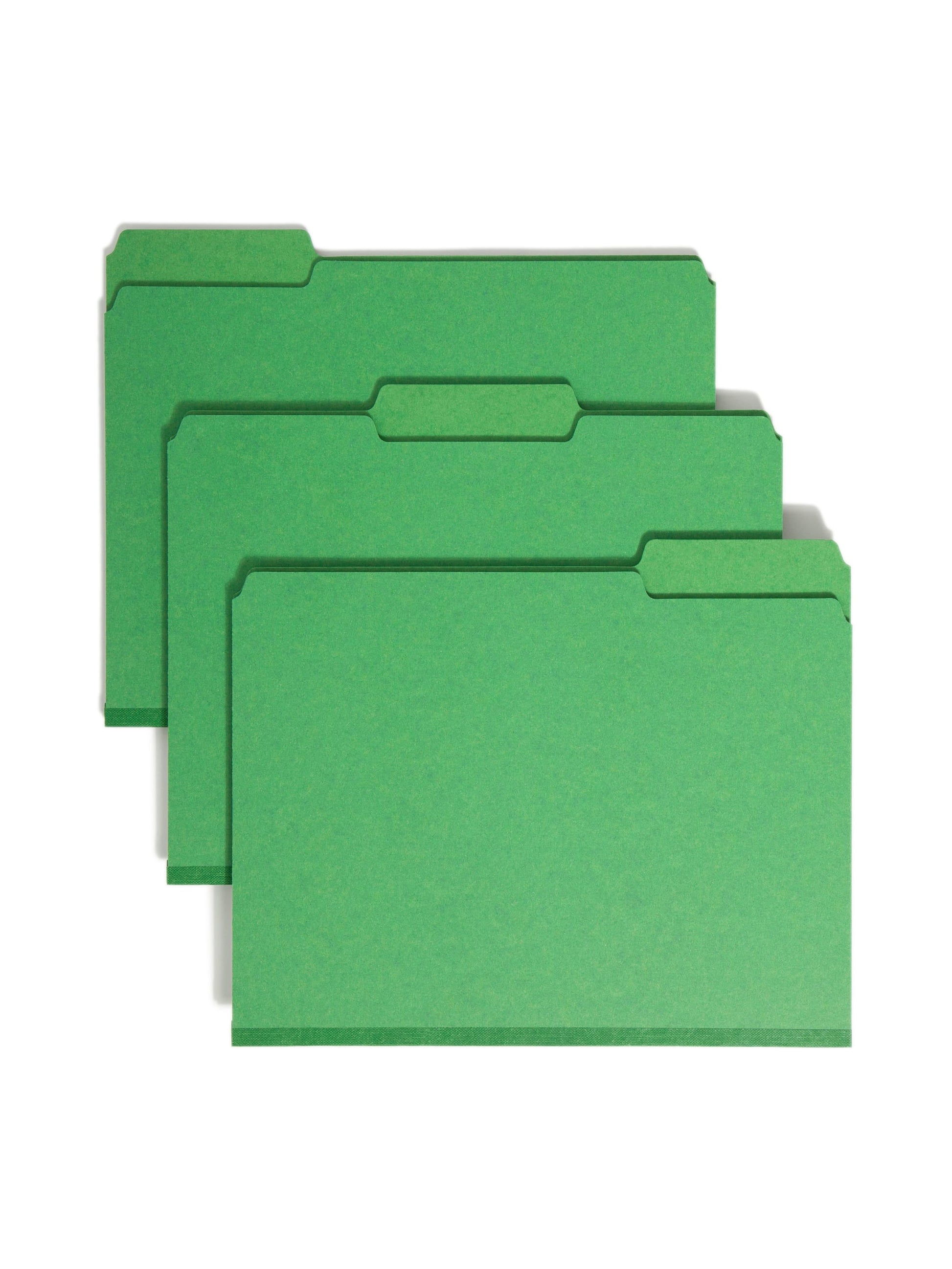 SafeSHIELD® Pressboard Fastener File Folders, 2 inch Expansion, 1/3-Cut Tab, Green Color, Letter Size, Set of 25, 086486149389