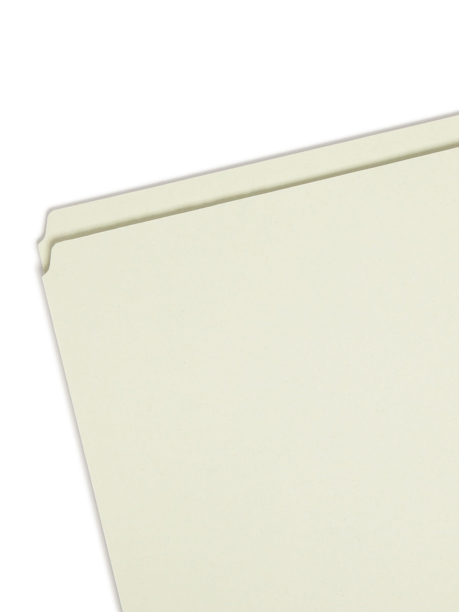 Pressboard File Folder, Straight-Cut Tab, 1 inch Expansion, Gray/Green Color, Letter Size, 