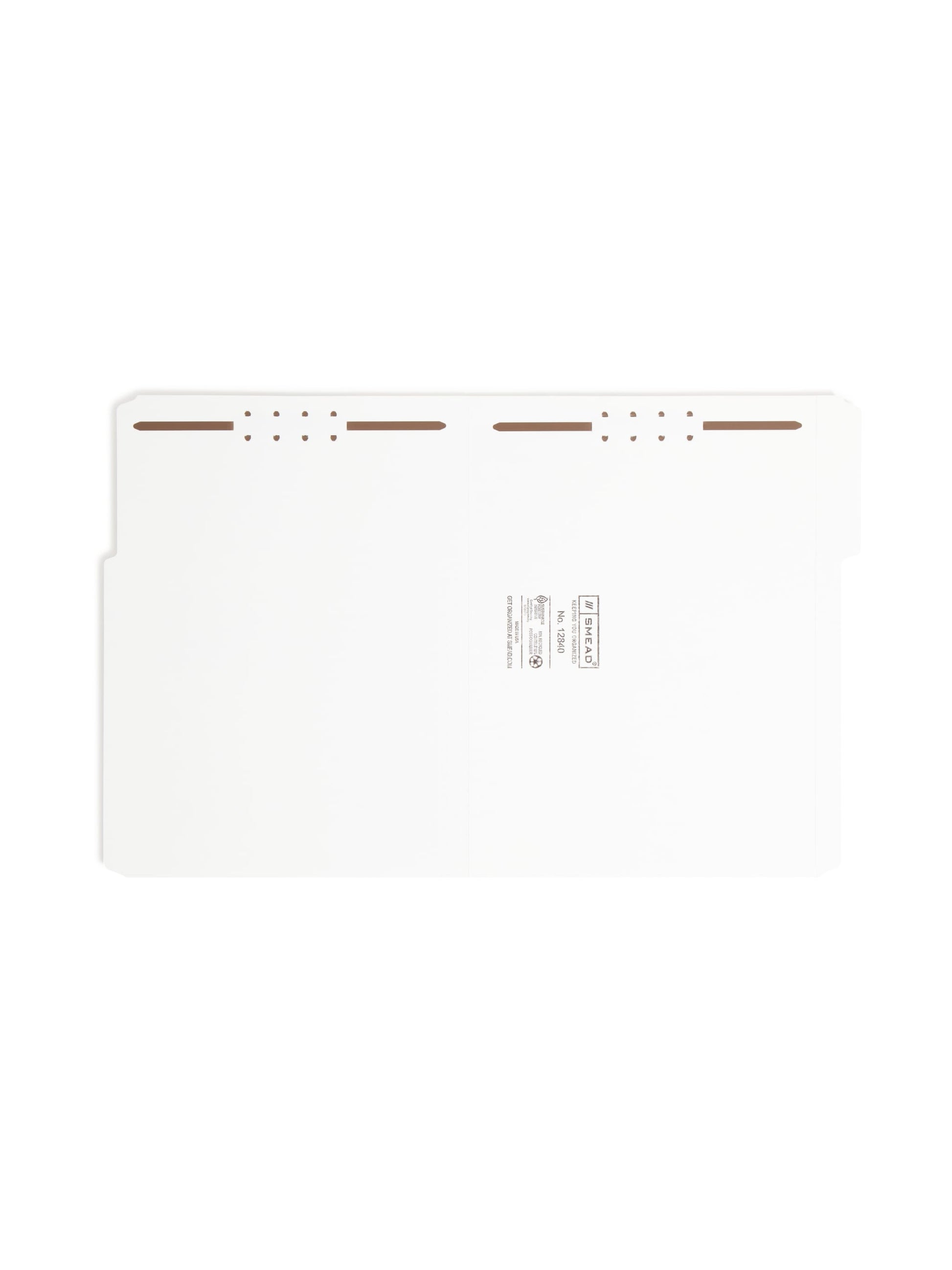 Reinforced Tab Fastener File Folders, 1/3-Cut Tab, 2 FastenersReinforced Tab Fastener File Folders, 1/3 Cut, White, Letter, White, Letter Size, Set of 50, 086486128407