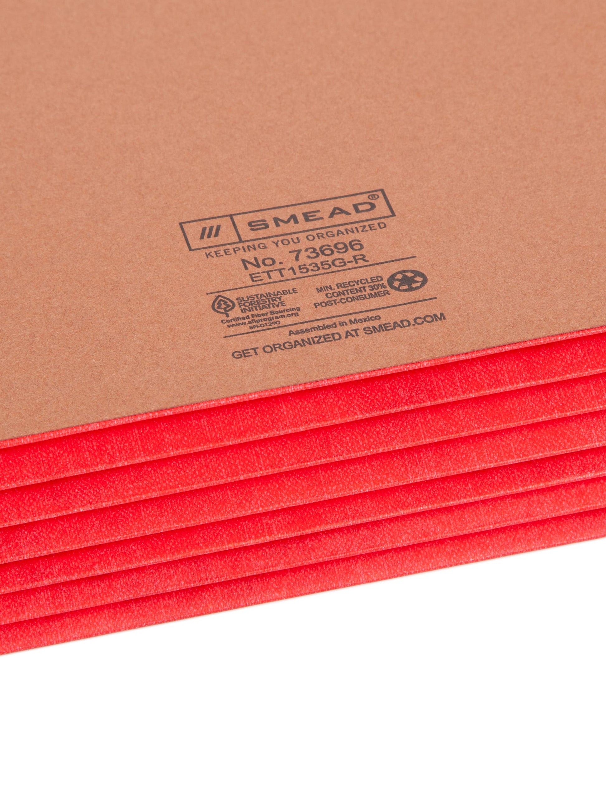 Reinforced End Tab File Pockets, Straight-Cut Tab, 5-1/4 inch Expansion, Red Color, Extra Wide Letter Size, Set of 0, 30086486736962