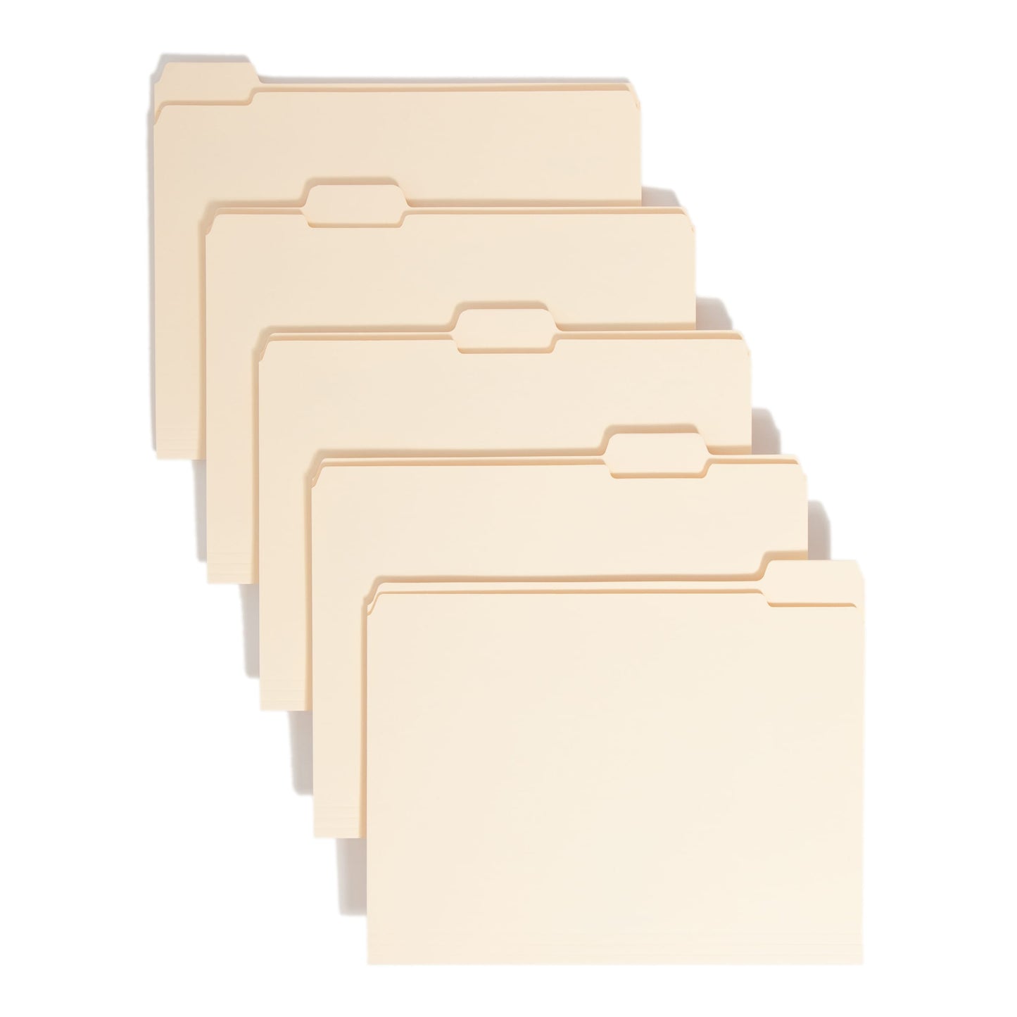 Reinforced Tab File Folders, 1/5-Cut Tab, Manila Color, Letter Size, Set of 100, 086486103565