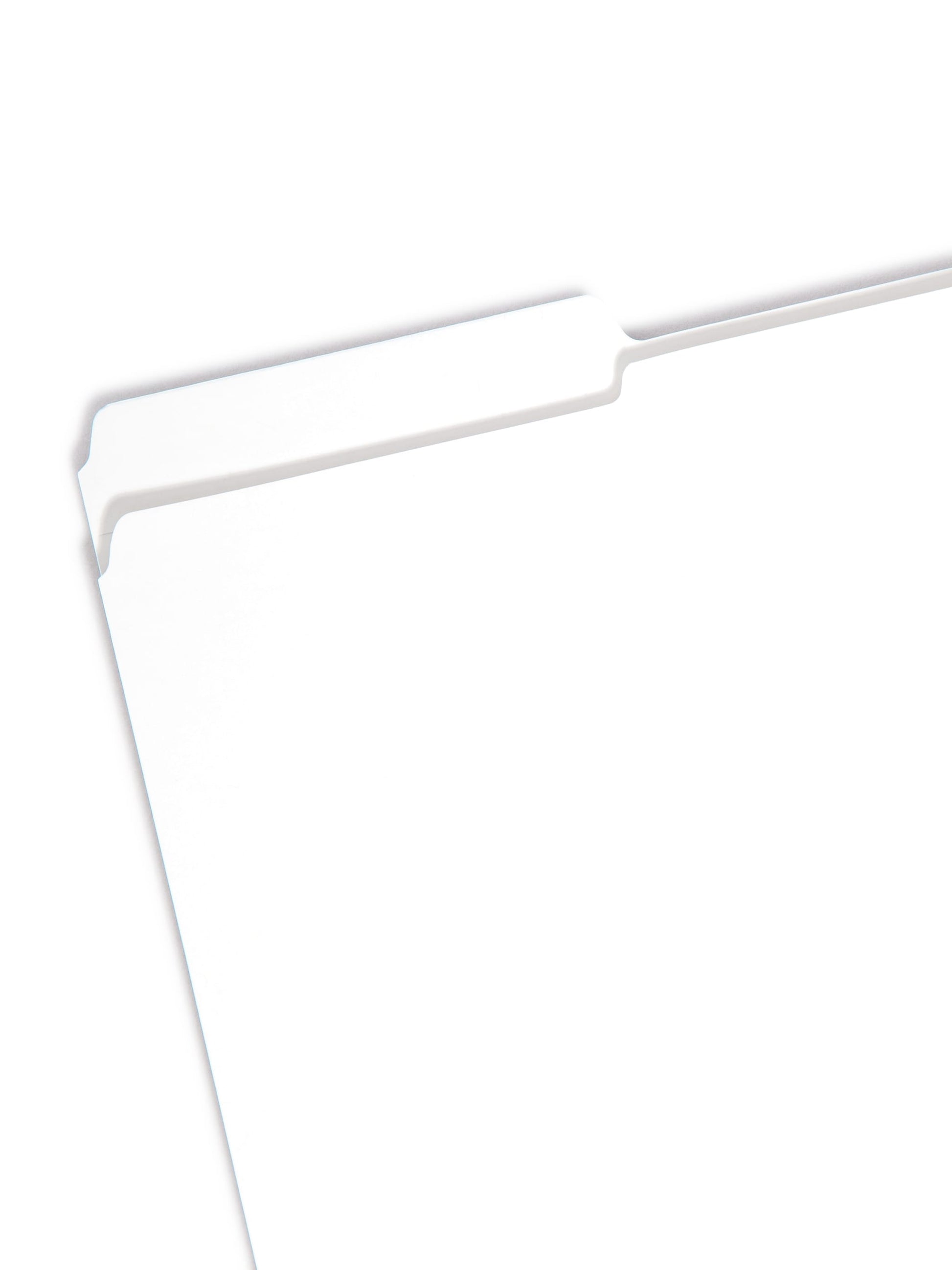 Reinforced Tab File Folders, 1/3-Cut Tab, White Color, Legal Size, Set of 100, 086486178341