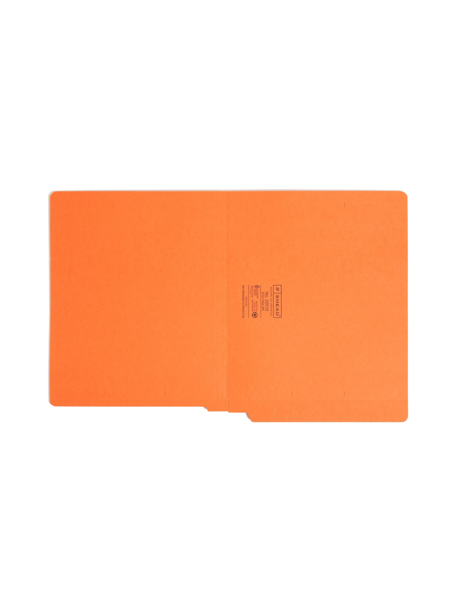 Shelf-Master® Reinforced Tab End Tab File Folders, Straight-Cut Tab, Orange Color, Letter Size, Set of 100, 086486255103