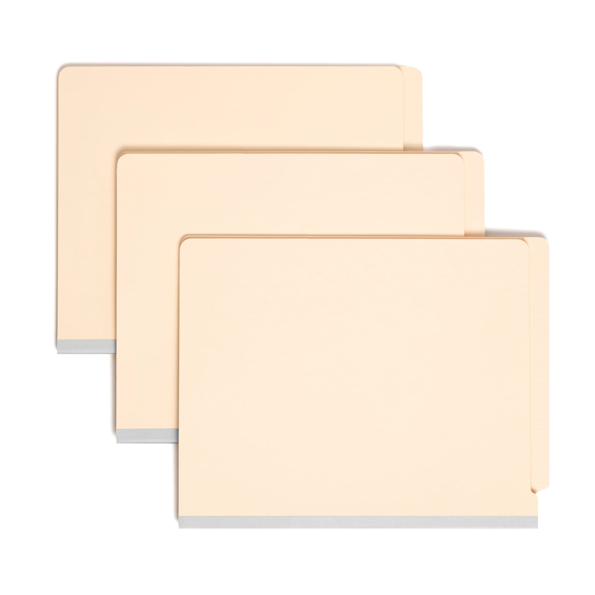 End Tab Classification File Folders, Straight-Cut Tab, 2 inch Expansion, 2 Dividers, Manila Color, Letter Size, Set of 10, 30086486268357