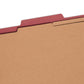 Pressboard Classification File Folders, 2 Dividers, 2 inch Expansion, Red Color, Legal Size, Set of 10, 30086486190238