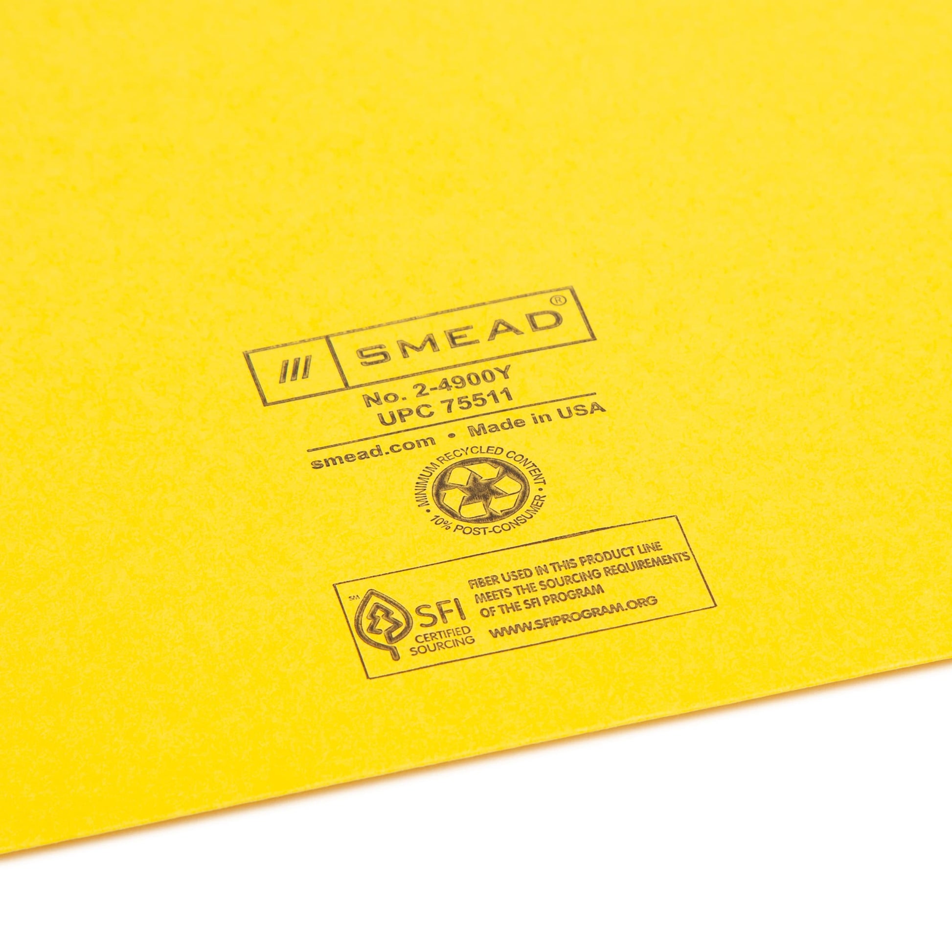 Colored File Jackets, Reinforced Straight-Cut Tab, No Expansion, Yellow Color, Letter Size, Set of 100, 30086486755116