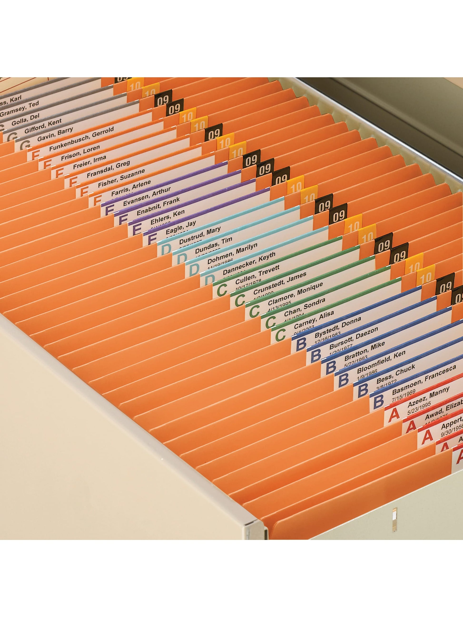 Reinforced Tab File Folders, Straight-Cut Tab, Orange Color, Letter Size, Set of 100, 086486125109