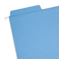 FasTab® Hanging File Folders, 1/3-Cut Tab, Blue Color, Letter Size, Set of 20, 086486640992