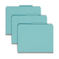 SafeSHIELD® Pressboard Classification File Folders with Pocket Dividers, Blue Color, Letter Size, Set of 10, 30086486140813