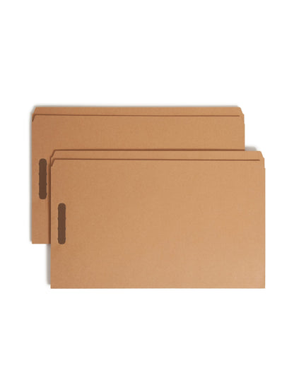 Reinforced Tab Fastener File Folders, 1/2-Cut Tab, Kraft Color, Legal Size, Set of 50, 086486198134