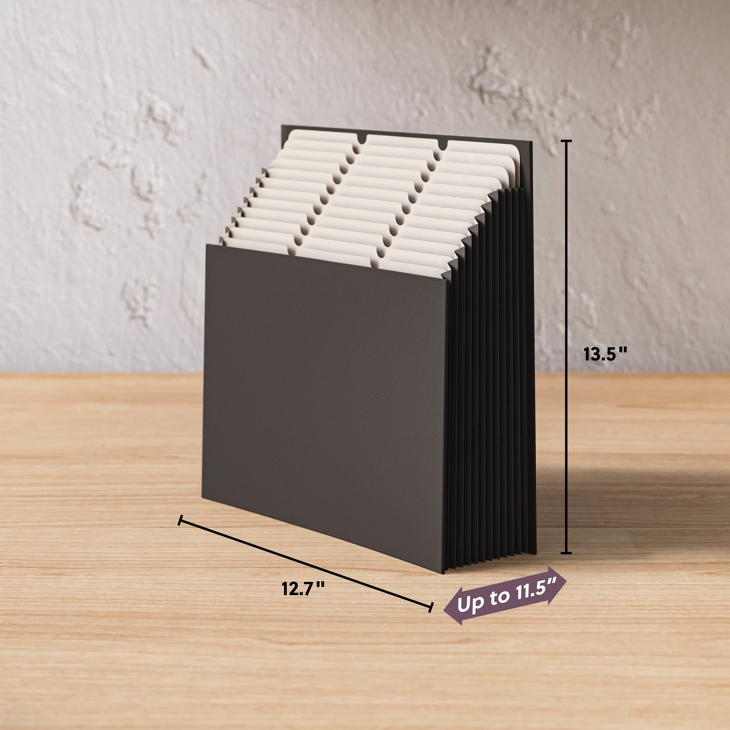 Expanding Stadium® File, 12 Pockets, Charcoal Color, 13.6" X 12.25" X 1.88" Size, Set of 1, 086486702270