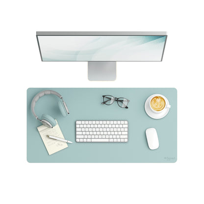 Vegan Leather Desk Pad, Superior Blue Color, 31.5"X15.7" Size, Set of 1, 086486648356