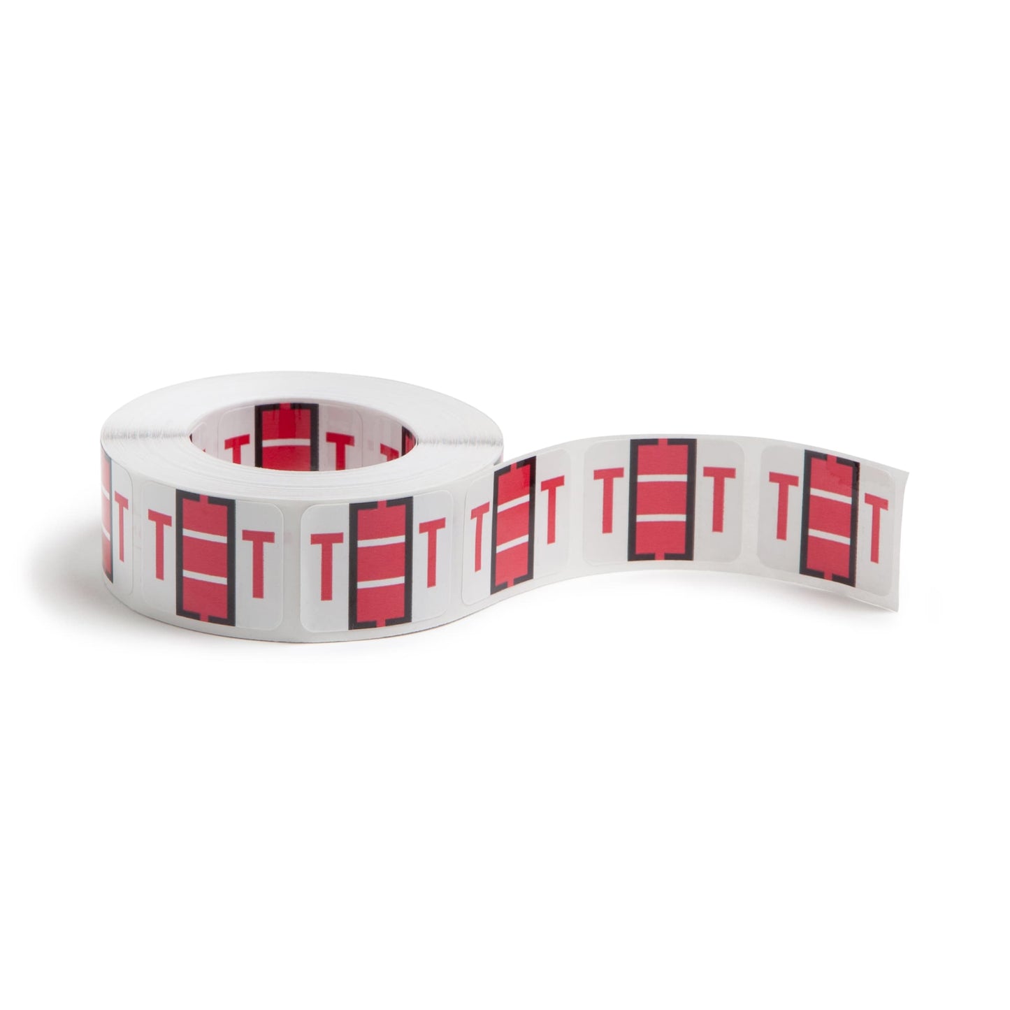 BCCR Bar Style Color-Coded Alphabetic Labels, A-Z Rolls, Red Color, 1-1/4" X 1" Size, Set of 50, 086486670906