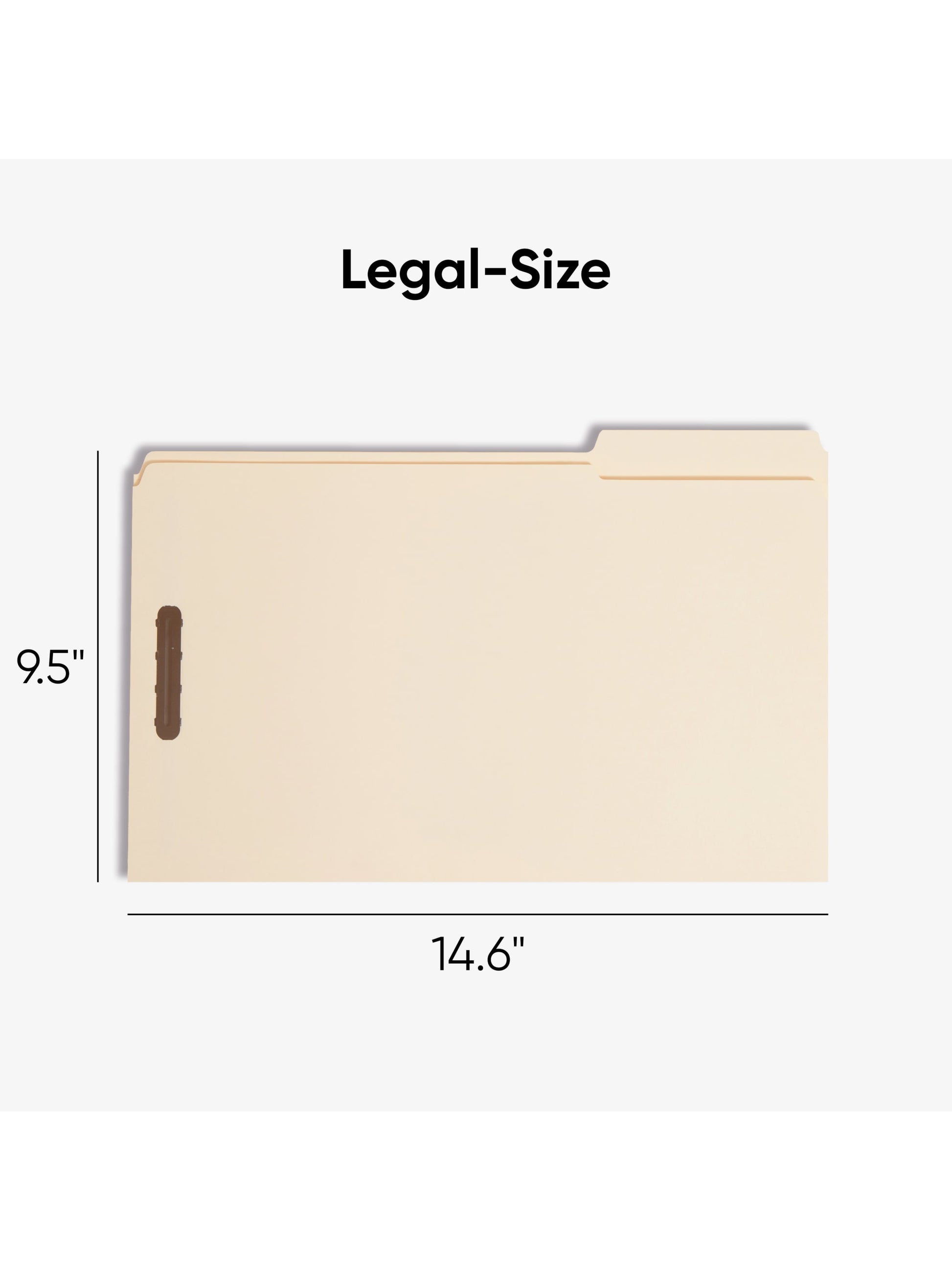 Reinforced Tab Fastener File Folders, 1/3-Cut Tab, 2 Fasteners, Manila Color, Legal Size, Set of 50, 086486195379