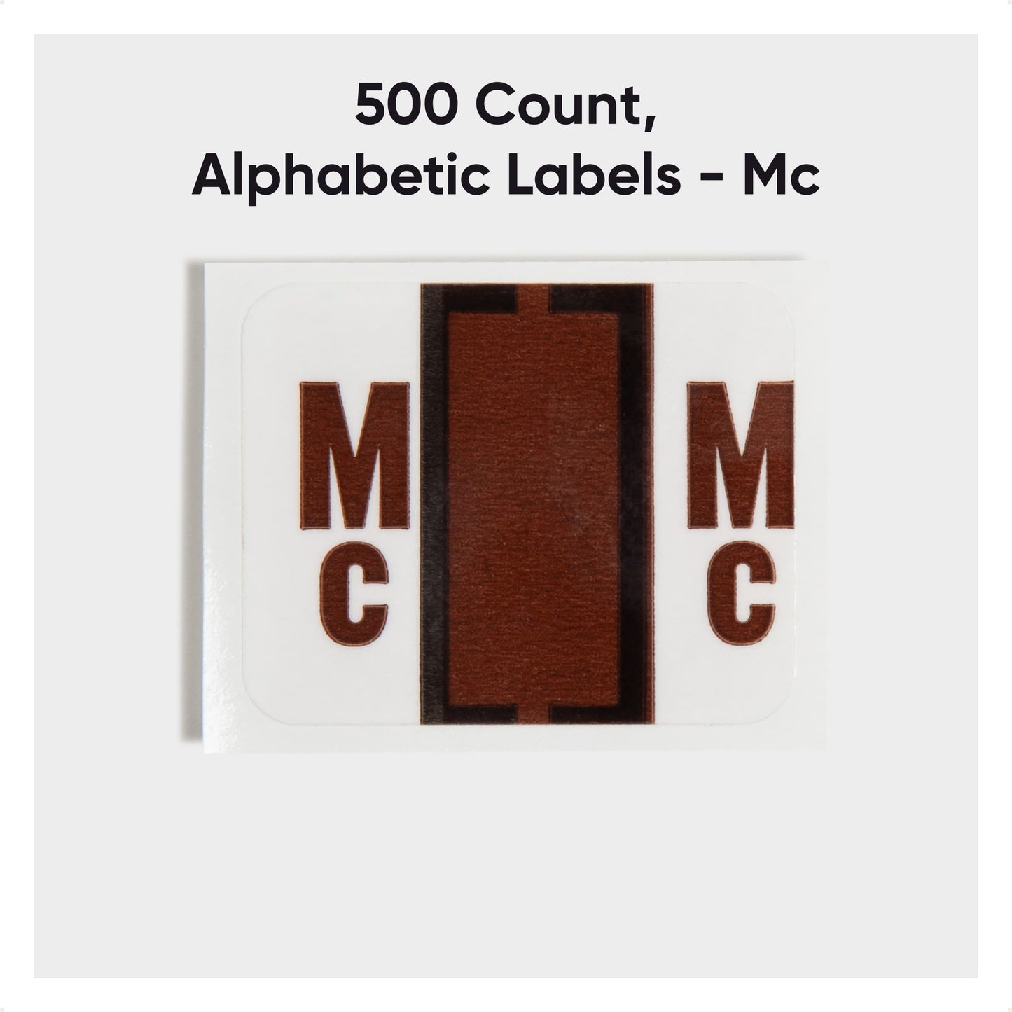 BCCR Bar Style Color-Coded Alphabetic Labels, A-Z Rolls, Brown Color, 1-1/4" X 1" Size, Set of 50, 086486670975