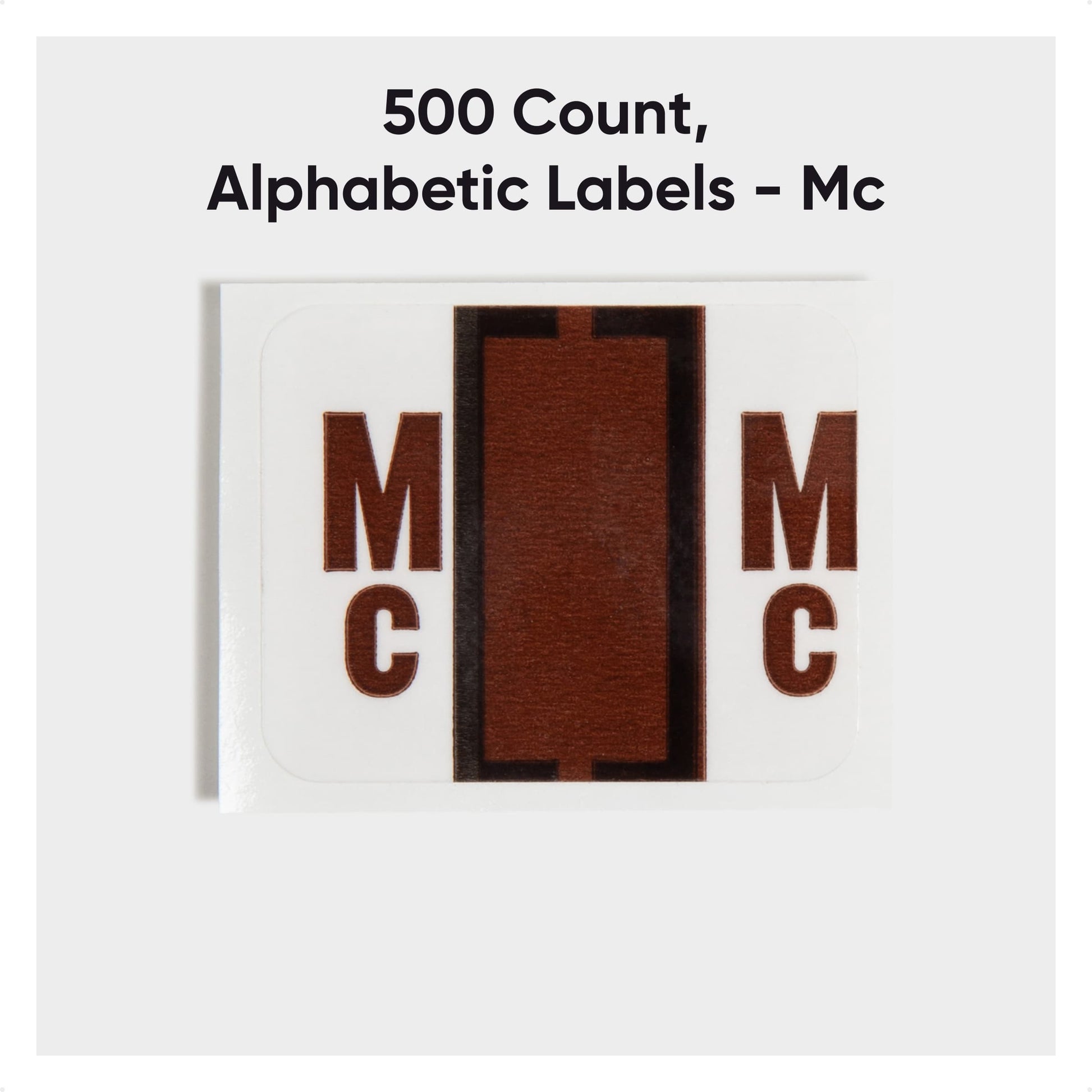 BCCR Bar Style Color-Coded Alphabetic Labels, A-Z Rolls, Brown Color, 1-1/4" X 1" Size, Set of 50, 086486670975