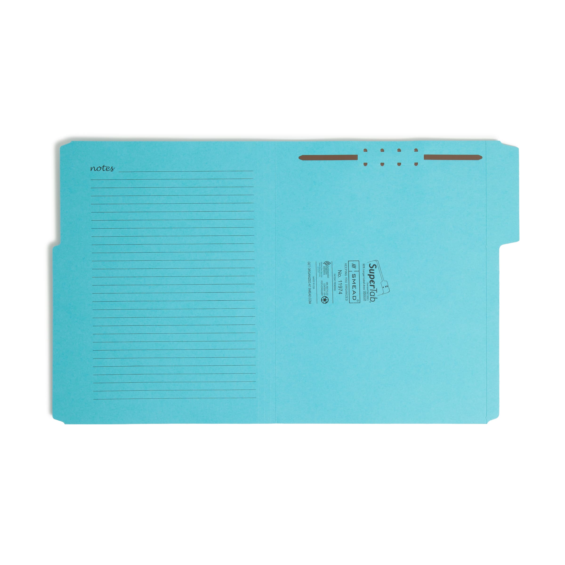 SuperTab Notes Fastener File Folders
