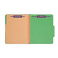 SafeSHIELD® Pressboard Classification File Folders with Pocket Dividers, Green Color, Letter Size, Set of 10, 30086486140837