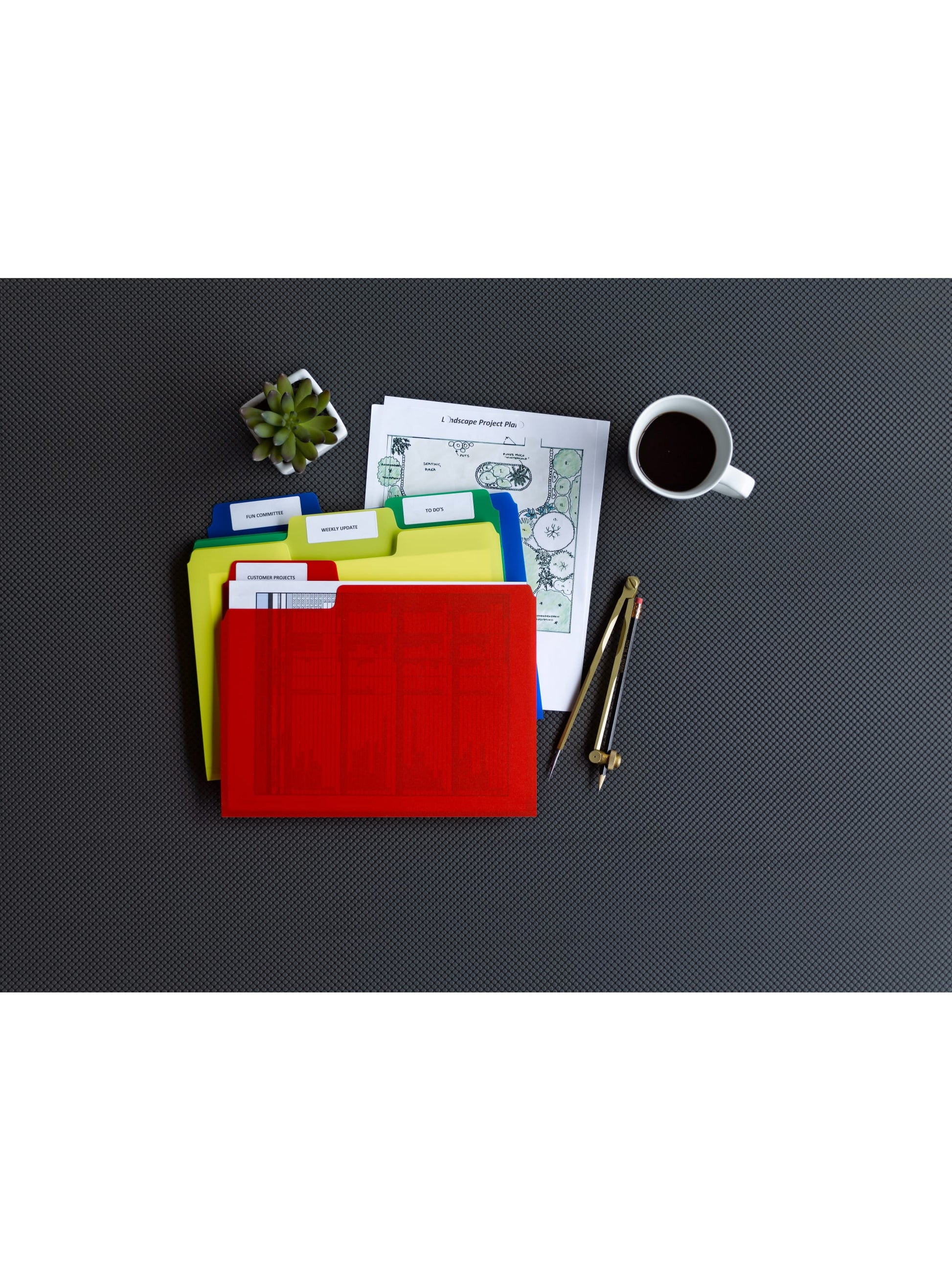 SuperTab® Poly File Folders, Assorted Colors Color, Letter Size, Set of 12, 086486105163