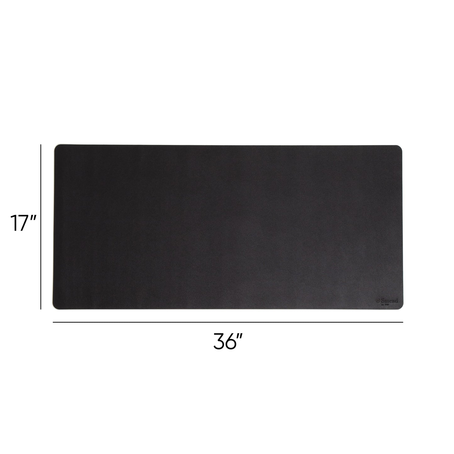 Vegan Leather Desk Pad, Charcoal Color, 36"X17" Size, Set of 1, 086486648288