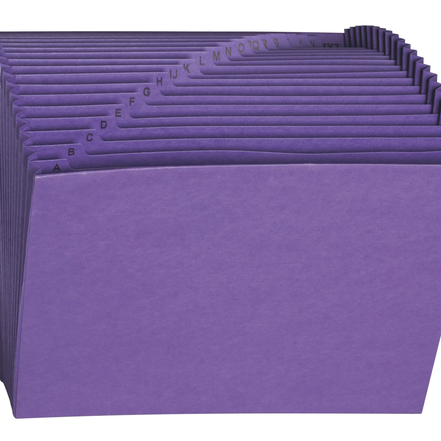Colored Expanding Files, 21 Pockets, Alphabetic A-Z, Purple Color, Letter Size, Set of 1, 086486707213