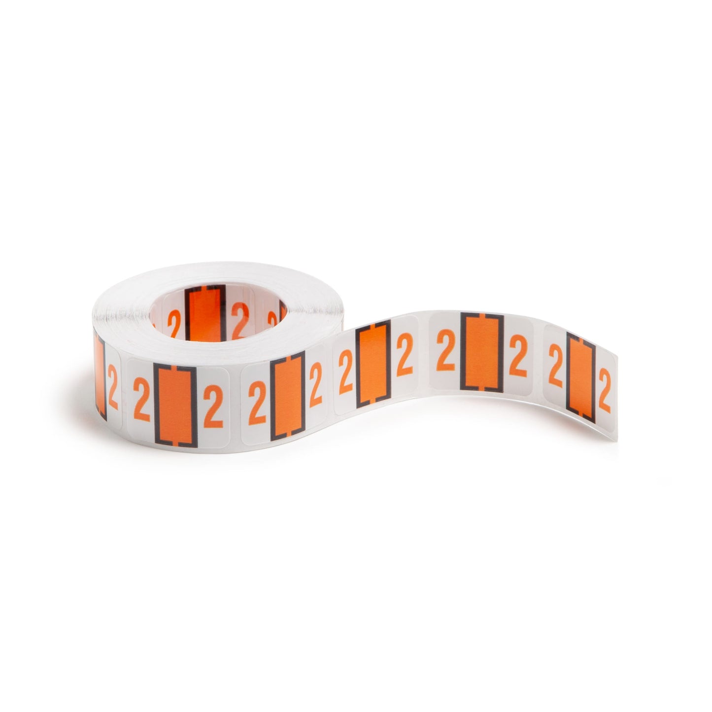 BCCRN Bar Style Color-Coded Numeric Labels, 0-9 Rolls, Light Orange Color, 1-1/4" X 1" Size, Set of 50, 086486673723