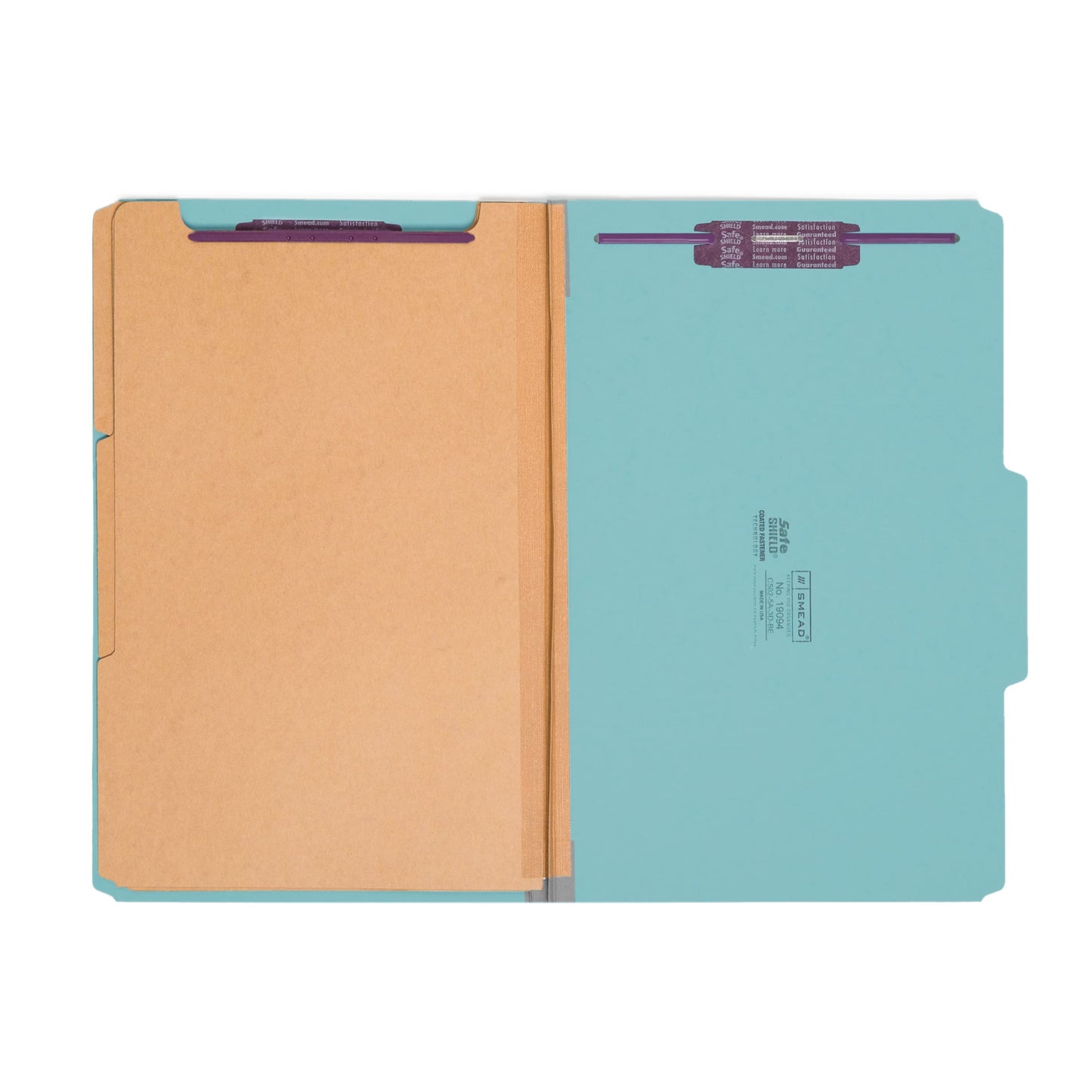 SafeSHIELD® Pressboard Classification File Folders, 3 Dividers, 3 inch Expansion, 2/5-Cut Tab, Blue Color, Legal Size, Set of 10, 30086486190948