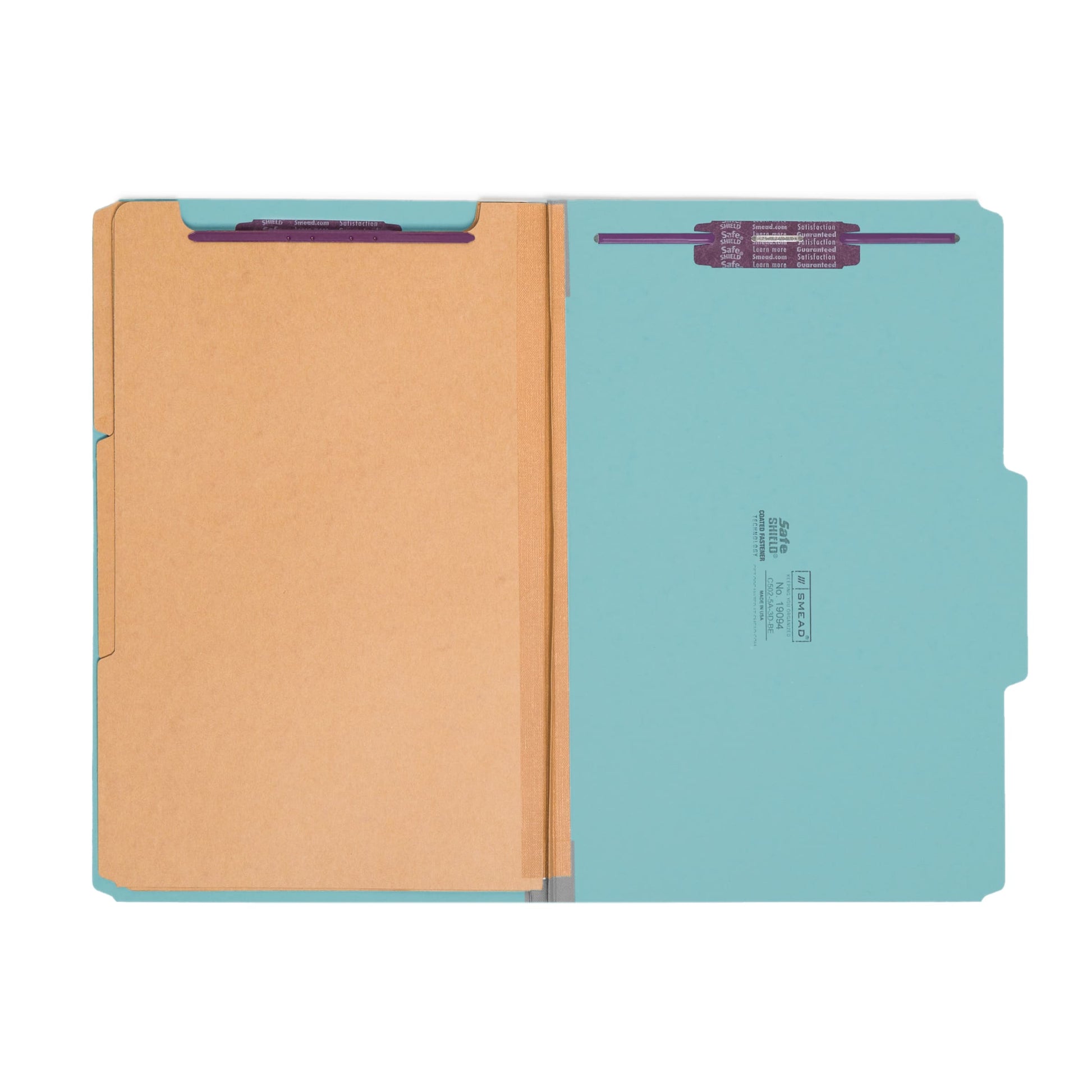 SafeSHIELD® Pressboard Classification File Folders, 3 Dividers, 3 inch Expansion, 2/5-Cut Tab, Blue Color, Legal Size, Set of 10, 30086486190948