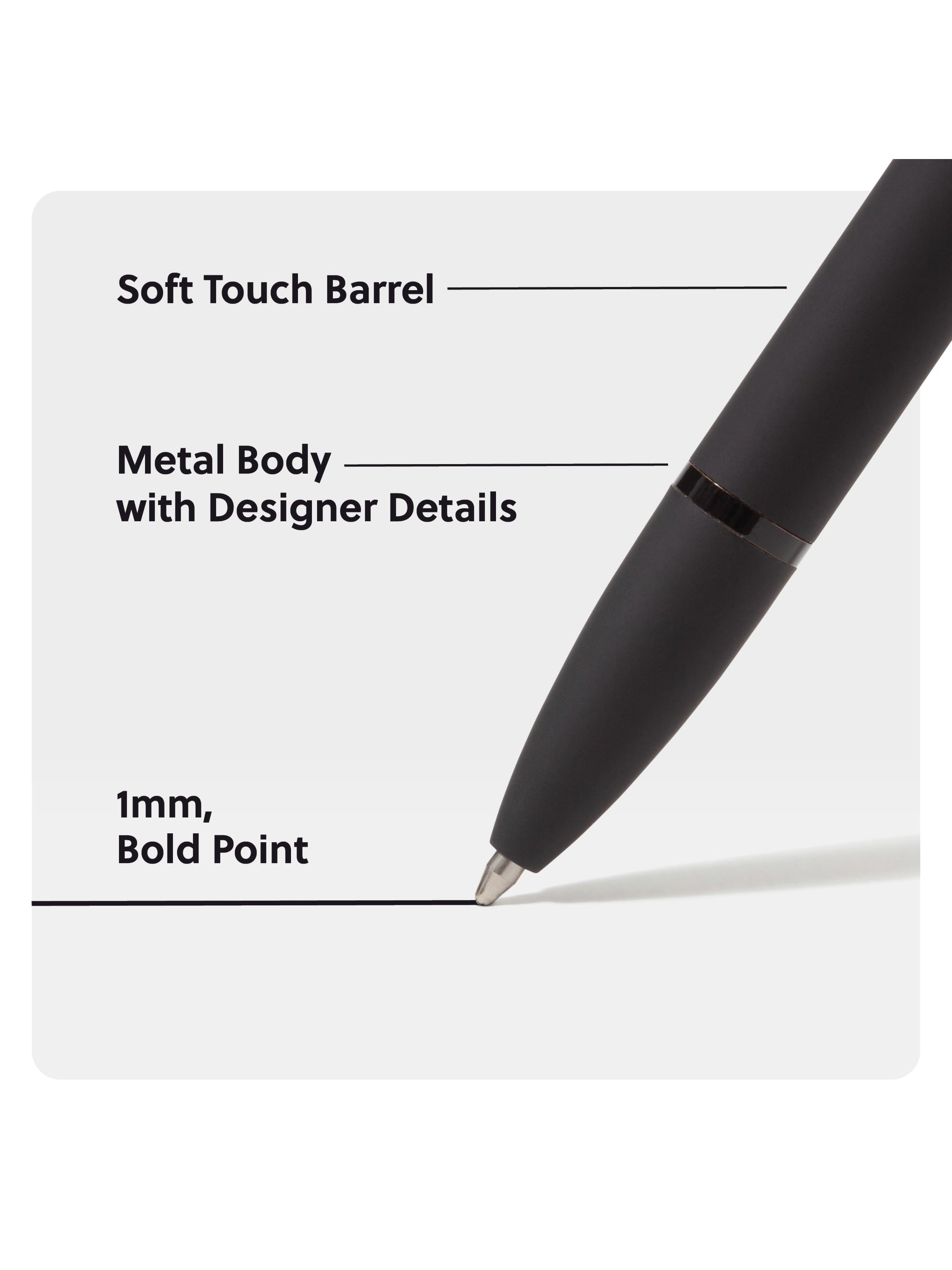 Monterey Ballpoint Pens - Soft Touch, The Monterey, Black, 0.43" x 0.53" x 5.51", Black, 0.43" X 0.53" X 5.51" Size, Set of 12, 843463137865