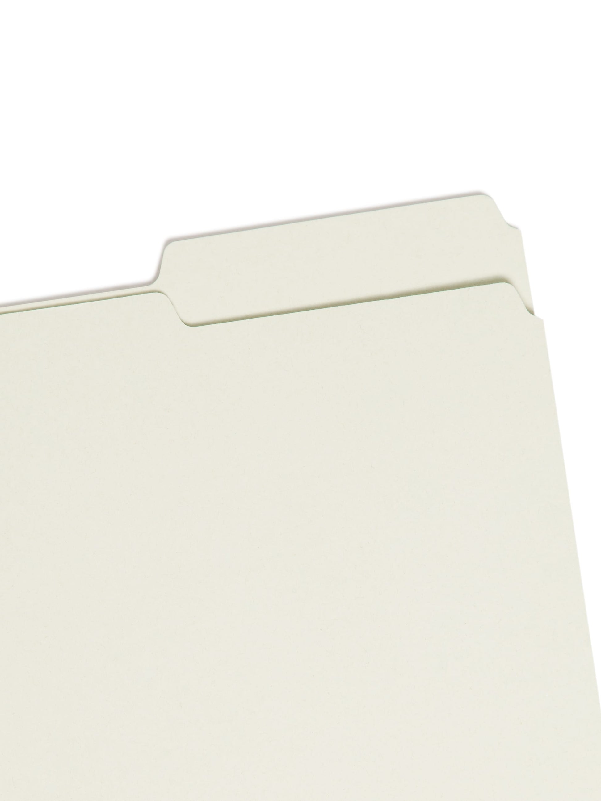 SafeSHIELD® Pressboard Fastener File Folders, 2 inch Expansion, 2/5-Cut Tab, Gray/Green Color, Letter Size, 