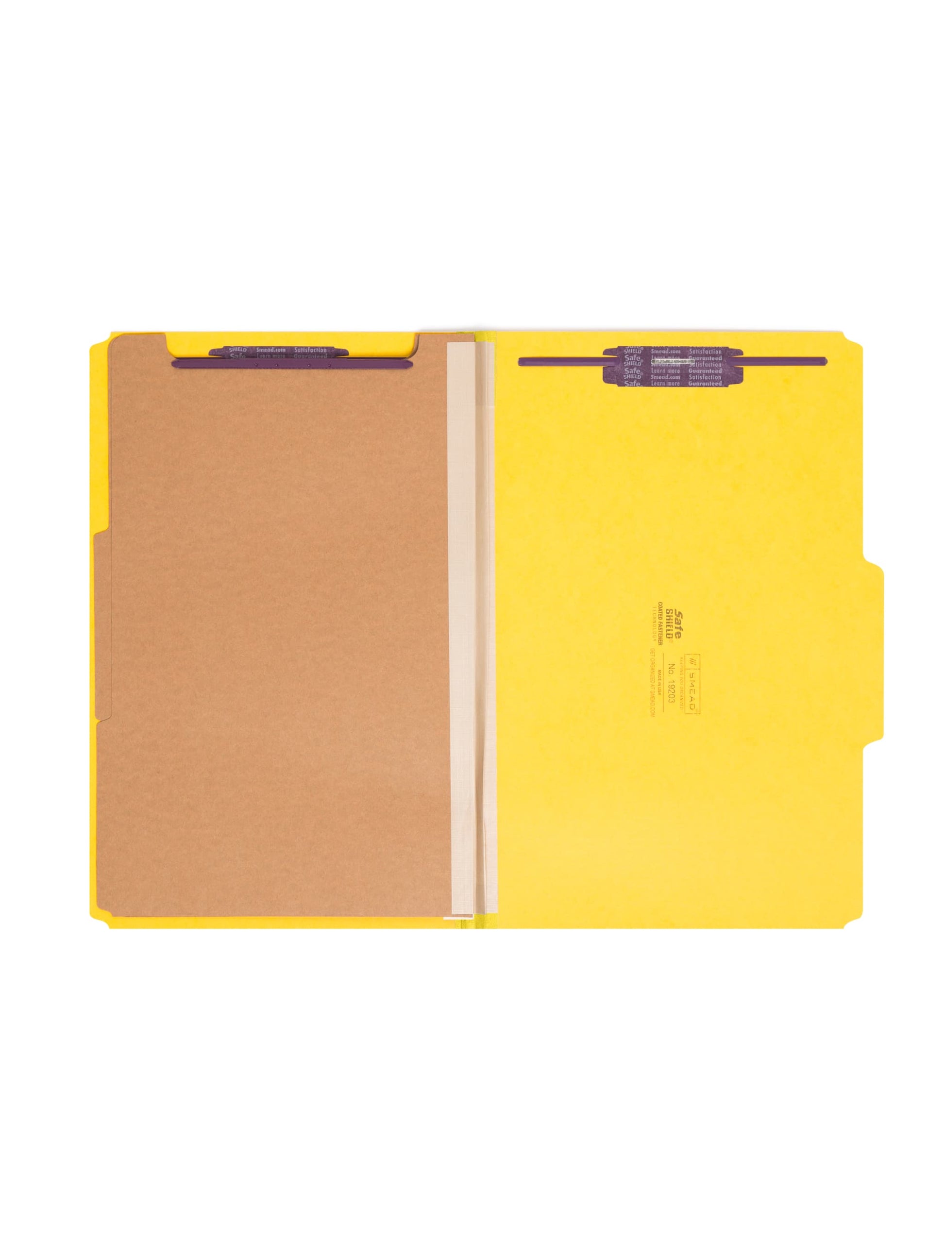SafeSHIELD® Premium Pressboard Classification File Folders, 2 Dividers, 2 inch Expansion, 2/5-Cut Tab, Yellow Color, Legal Size, Set of 0, 30086486192034