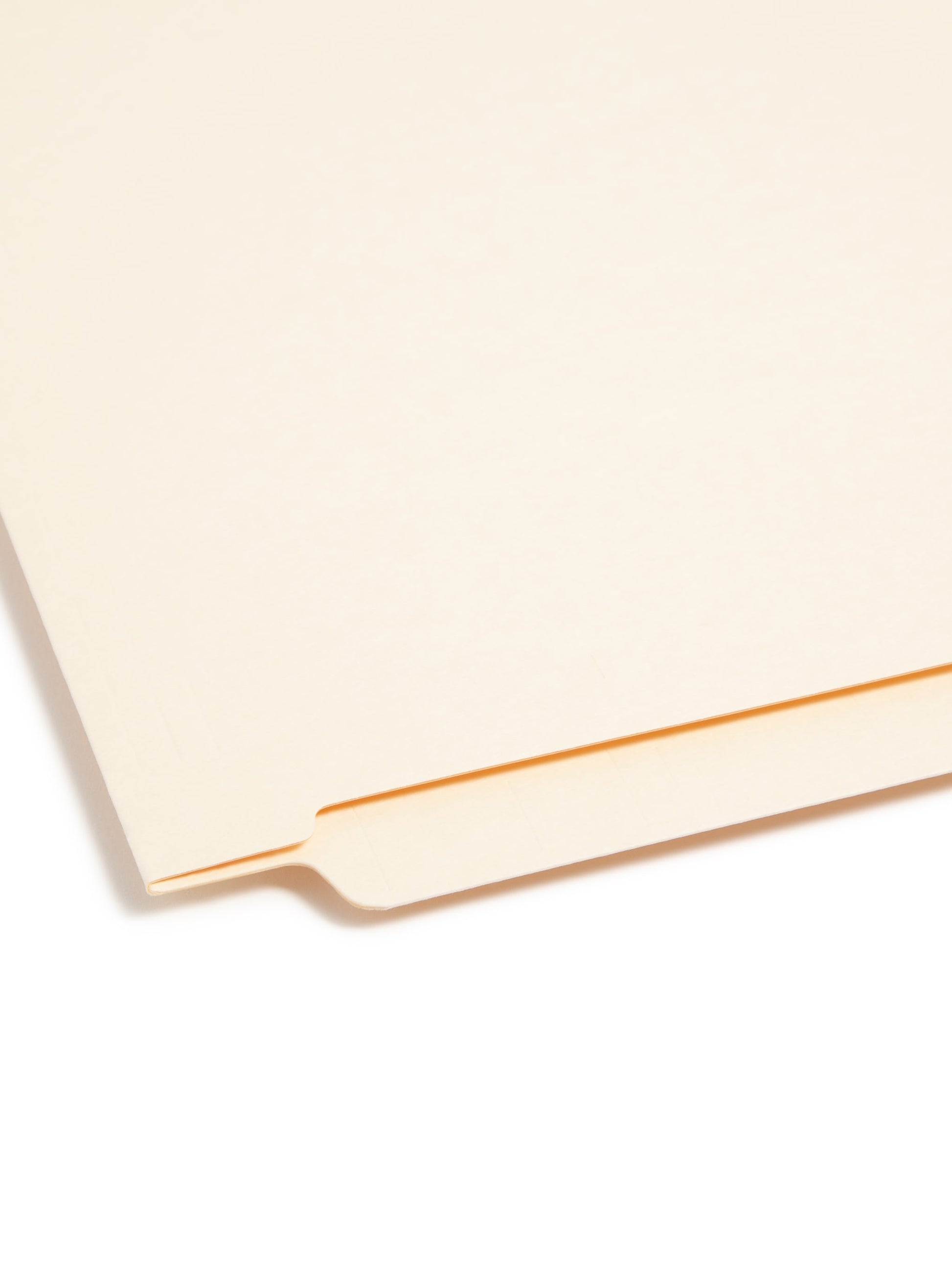 End Tab Fastener Folders with Shelf-Master® Reinforced Tab, Straight-Cut Tab, Two Fasteners, Manila Color, Letter Size, Set of 50, 086486342155