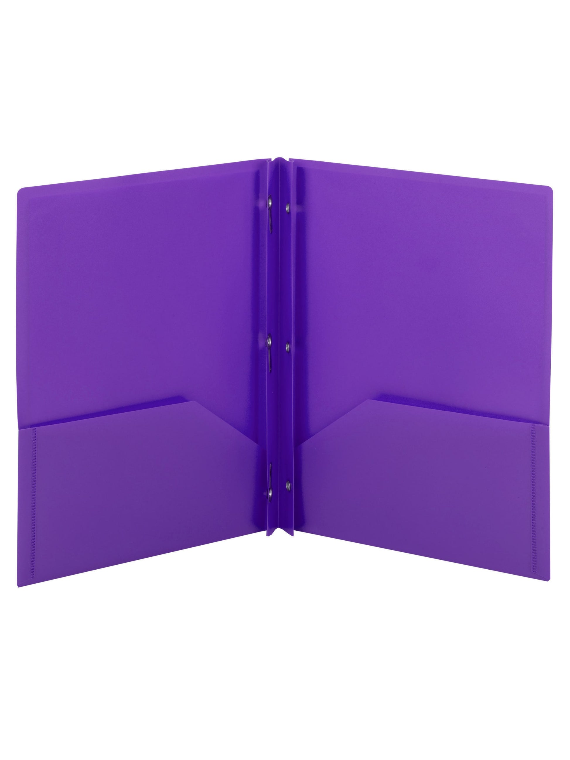 Poly Two-Pocket Folders with Fasteners, Purple Color, Letter Size, Set of 1, 086486877343