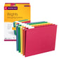 Standard Hanging File Folders with 1/5-Cut Tabs, Assorted Colors Color, Letter Size, Set of 25, 086486640596