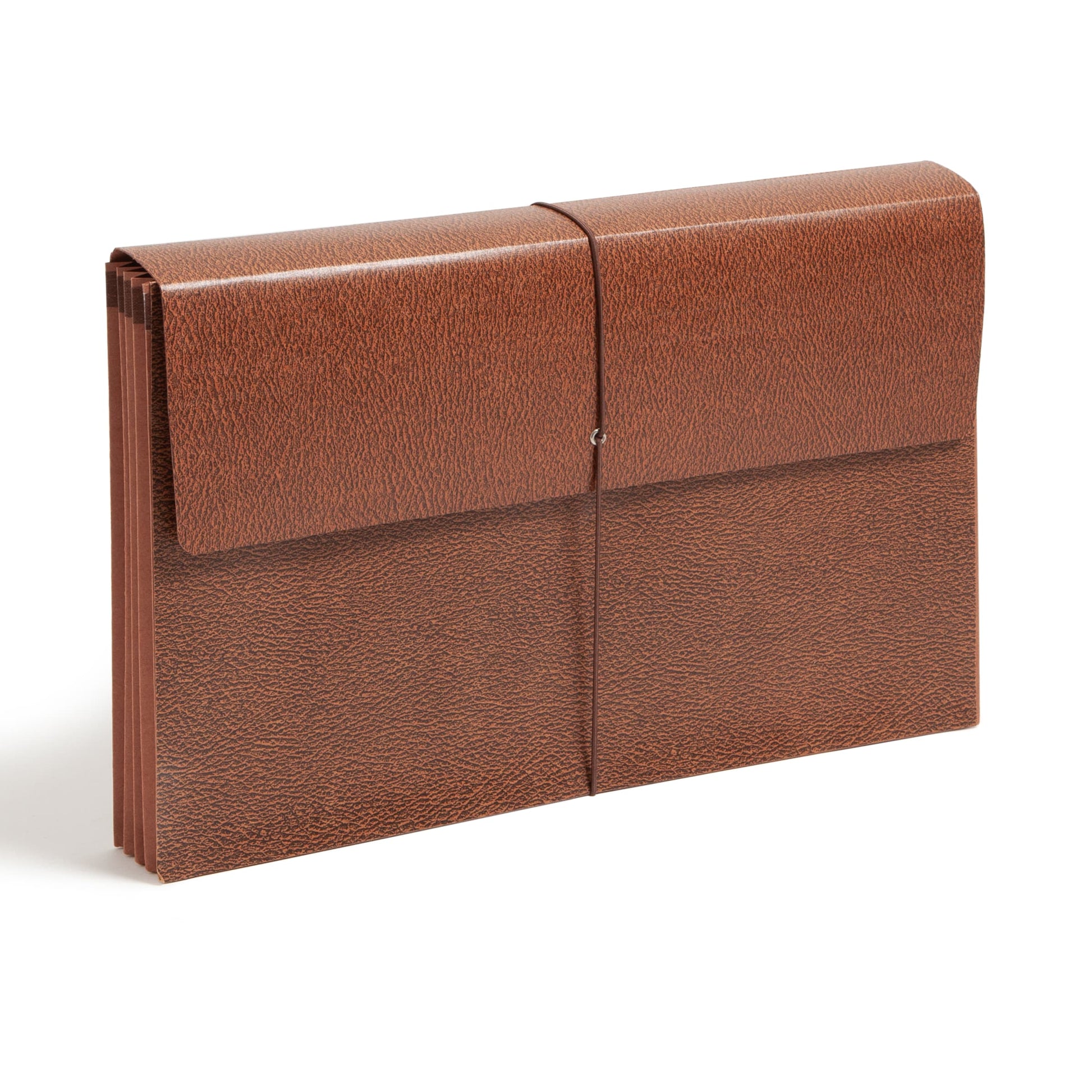 Redrope-Printed Expanding Wallets with Elastic Cord, Redrope Gusset, 3-1/2 Inch Expansion, Brown Color, Legal Size, Set of 10, 30086486713567