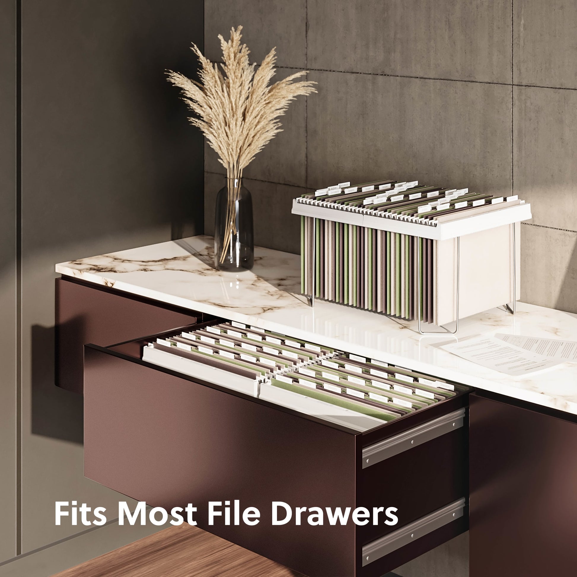 Adjustable Hanging File Folder Frame, White Color, Letter Size, Set of 1, 086486648509