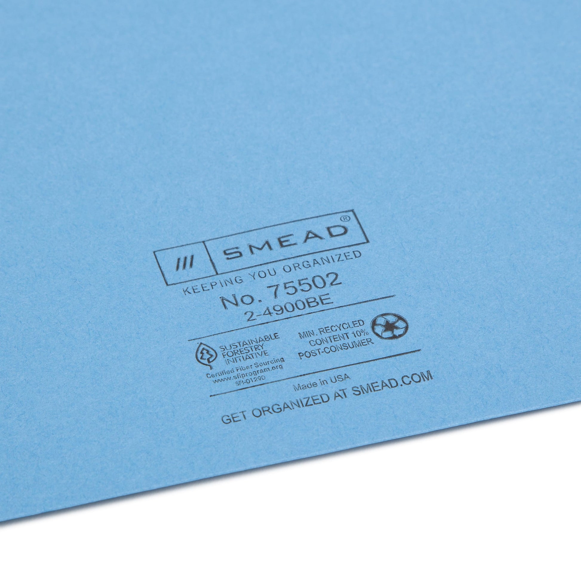 Colored File Jackets, Reinforced Straight-Cut Tab, No Expansion, Blue Color, Letter Size, Set of 100, 30086486755024