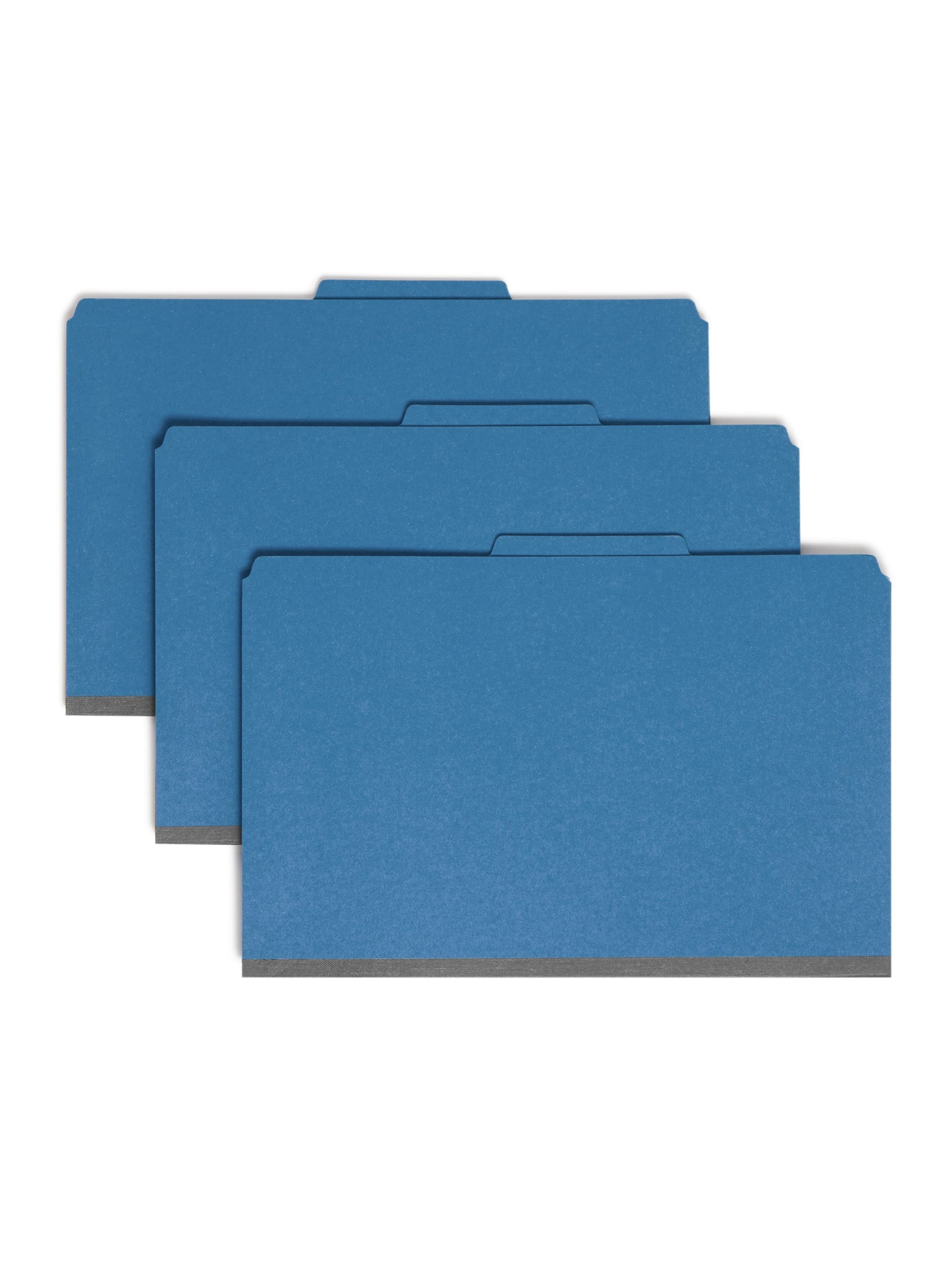SafeSHIELD® Pressboard Classification File Folders, 1 Divider, 2 inch Expansion, Dark Blue Color, Legal Size, 