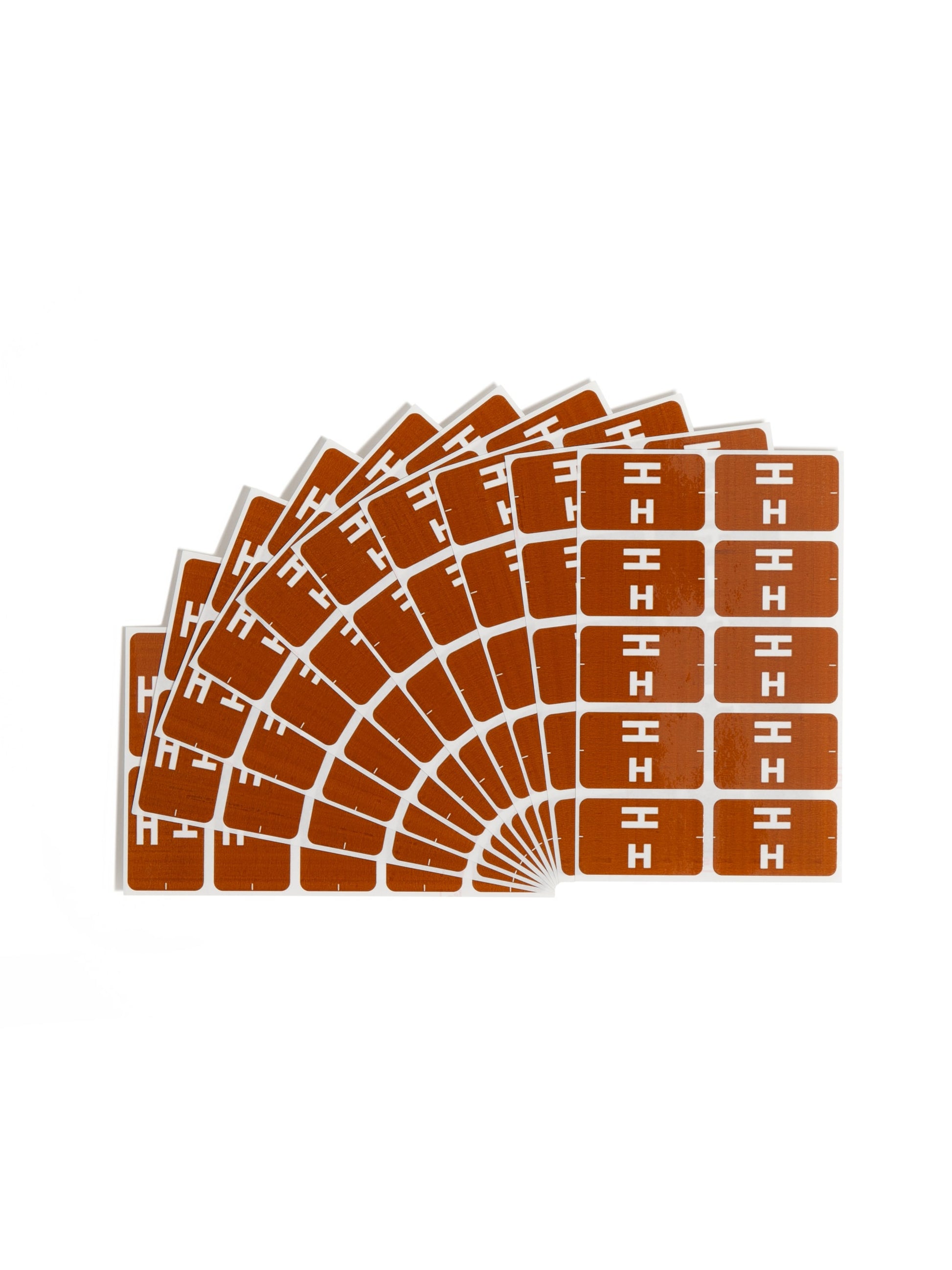 AlphaZ® ACCS Color Coded Alphabetic Labels - Sheets, Dark Brown Color, 1" X 1-5/8" Size, Set of 100, 086486671781