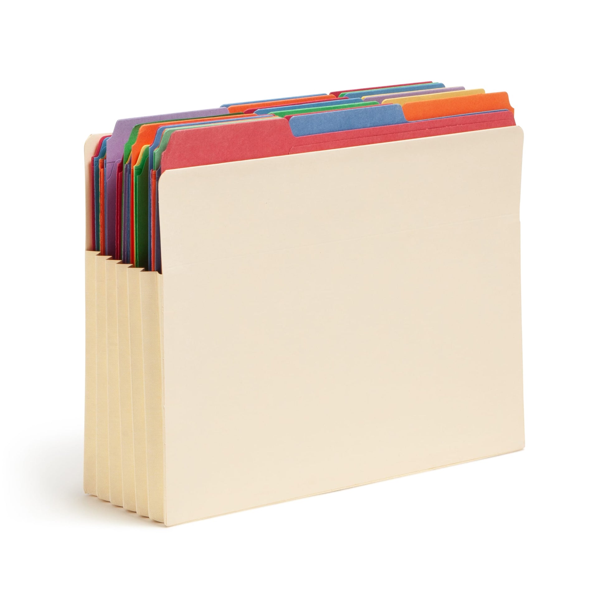 TUFF® Extra-Wide Reinforced End Tab File Pockets, Straight-Cut Tab, 5-1/4 inch Expansion, Manila Color, Letter Size, Set of 10, 30086486751606