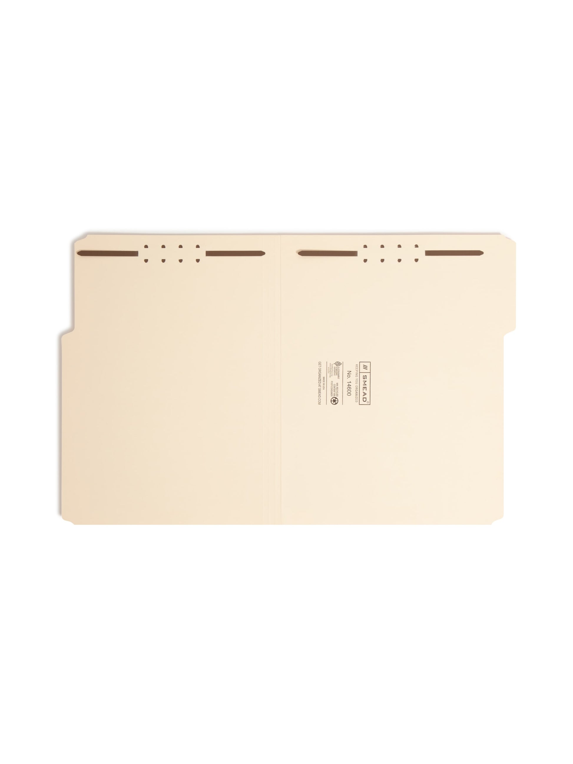 Heavyweight Fastener File Folders, Manila Color, Letter Size, Set of 50, 086486146005