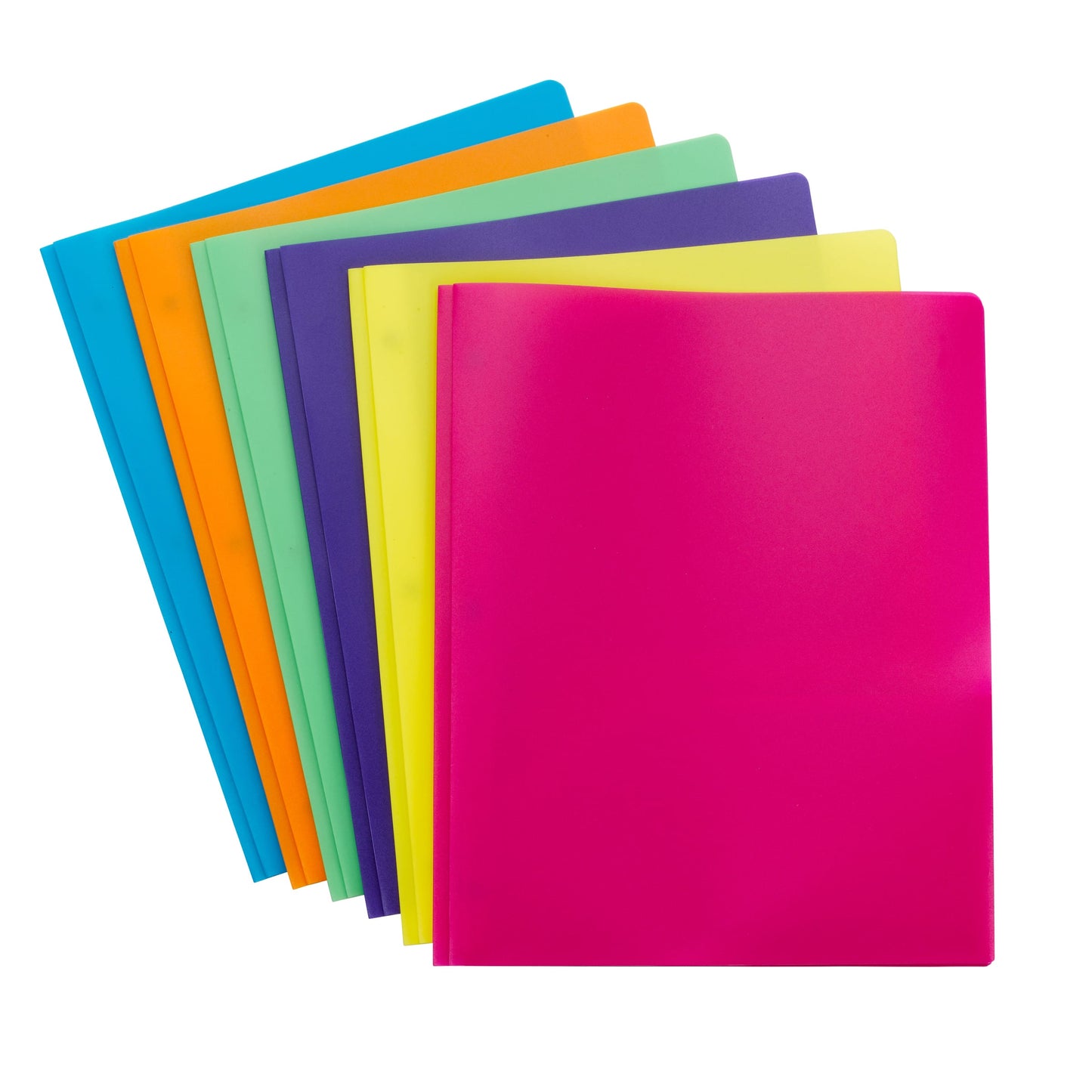 Poly Two-Pocket Folders with Fasteners, Assorted Colors Color, Letter Size, Set of 6, 086486877473