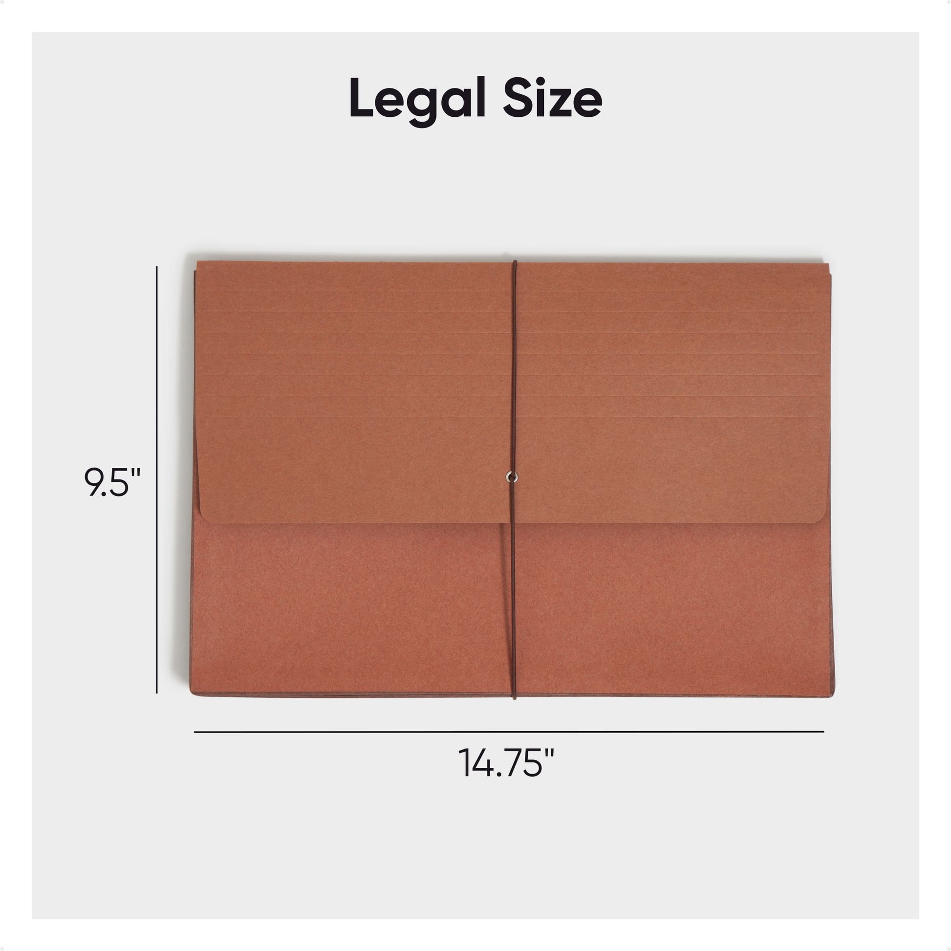 Tear-Resistant Redrope Expanding Wallets with Elastic Cord, 5-1/4 Inch Expansion, Redrope Color, Legal Size, Set of 10, 30086486711112