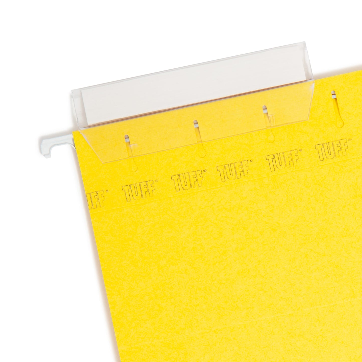 TUFF® Hanging File Folders with Easy Slide® Tabs, Yellow Color, Letter Size, Set of 1, 086486640442